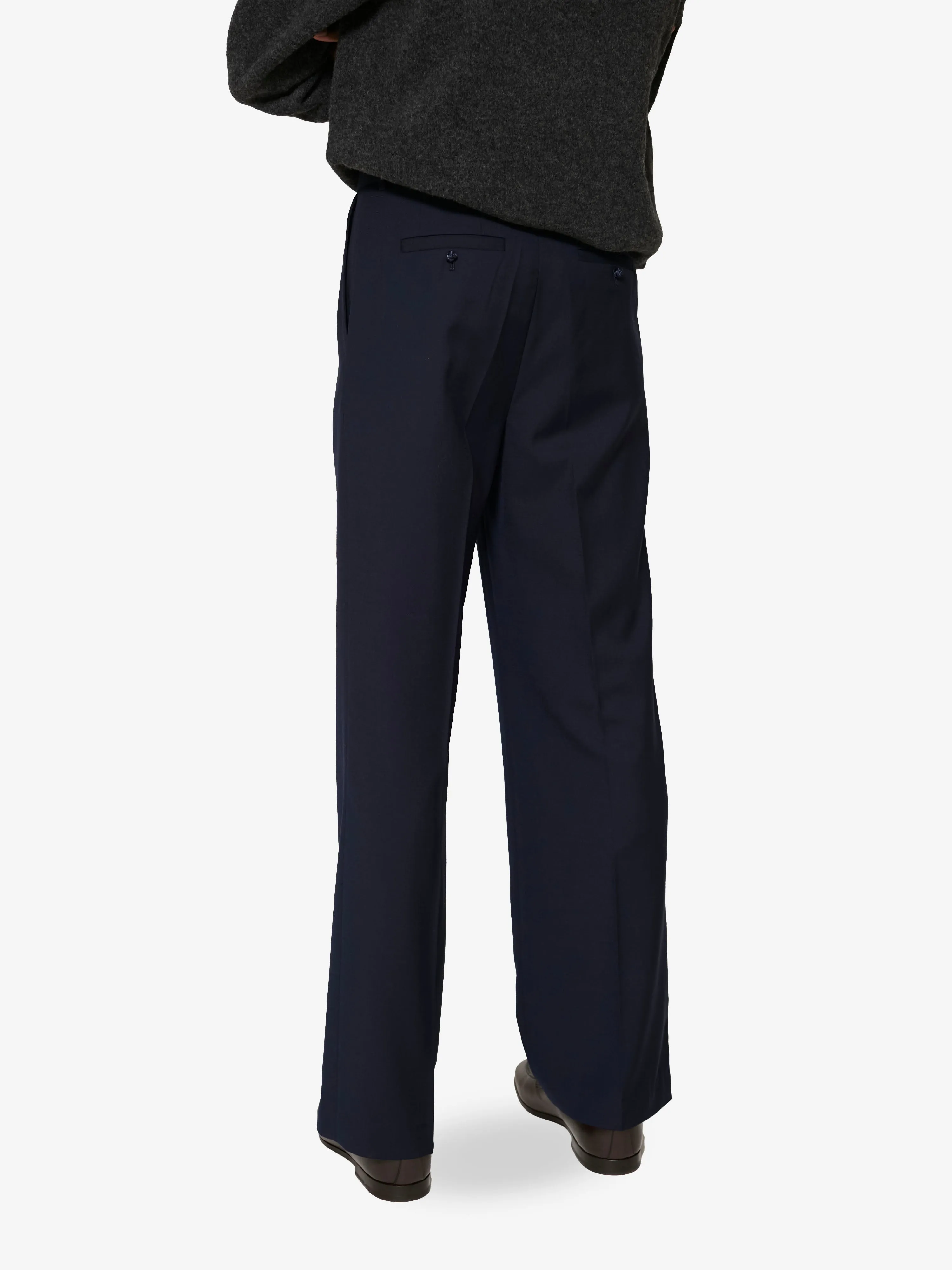 Bondie Pants in Blue Goldstone Wool sold by Yali Milano product image thumbnail 4
