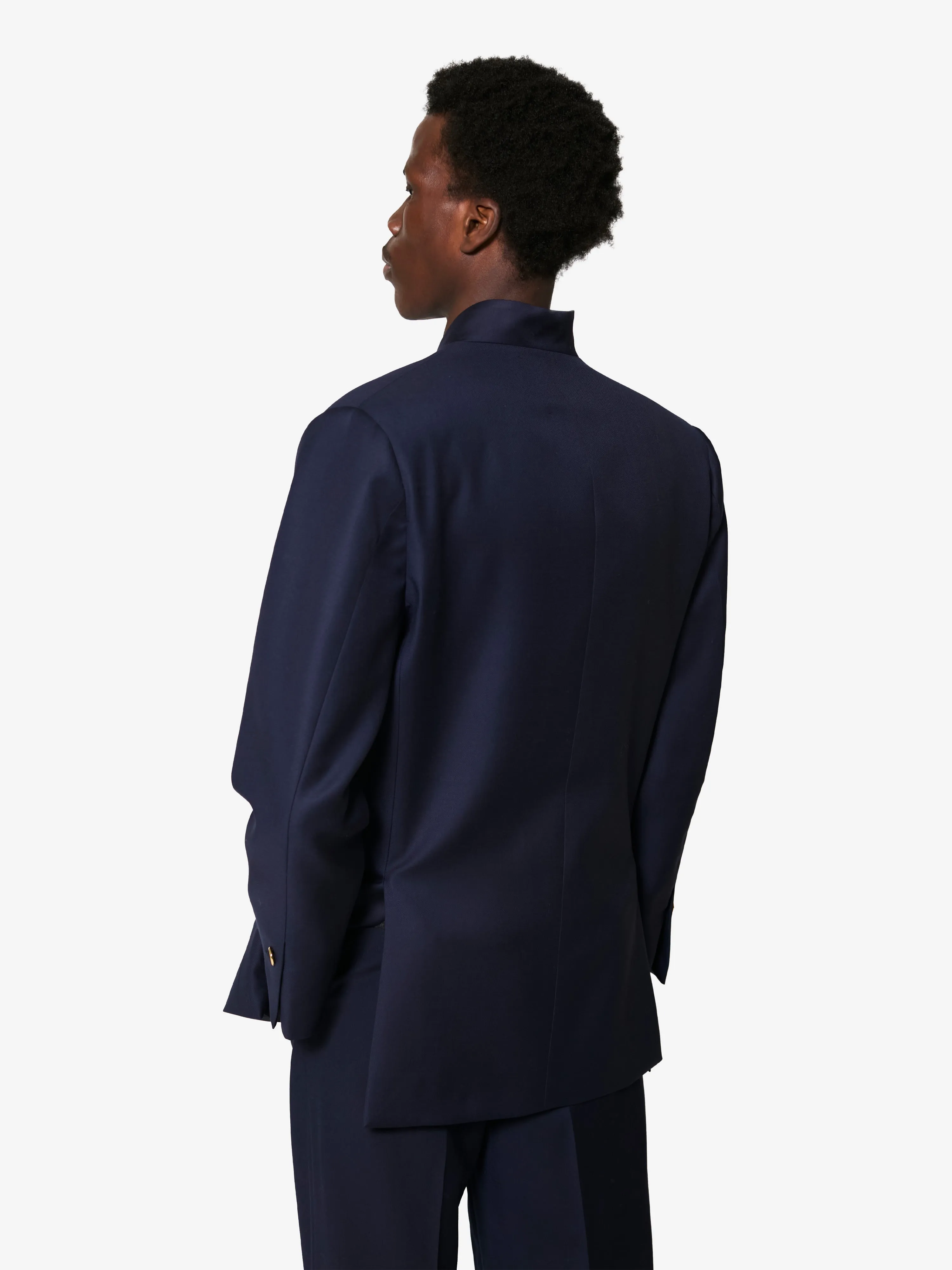 Airport Blazer in Blue Goldstone Wool sold by Yali Milano product image thumbnail 5