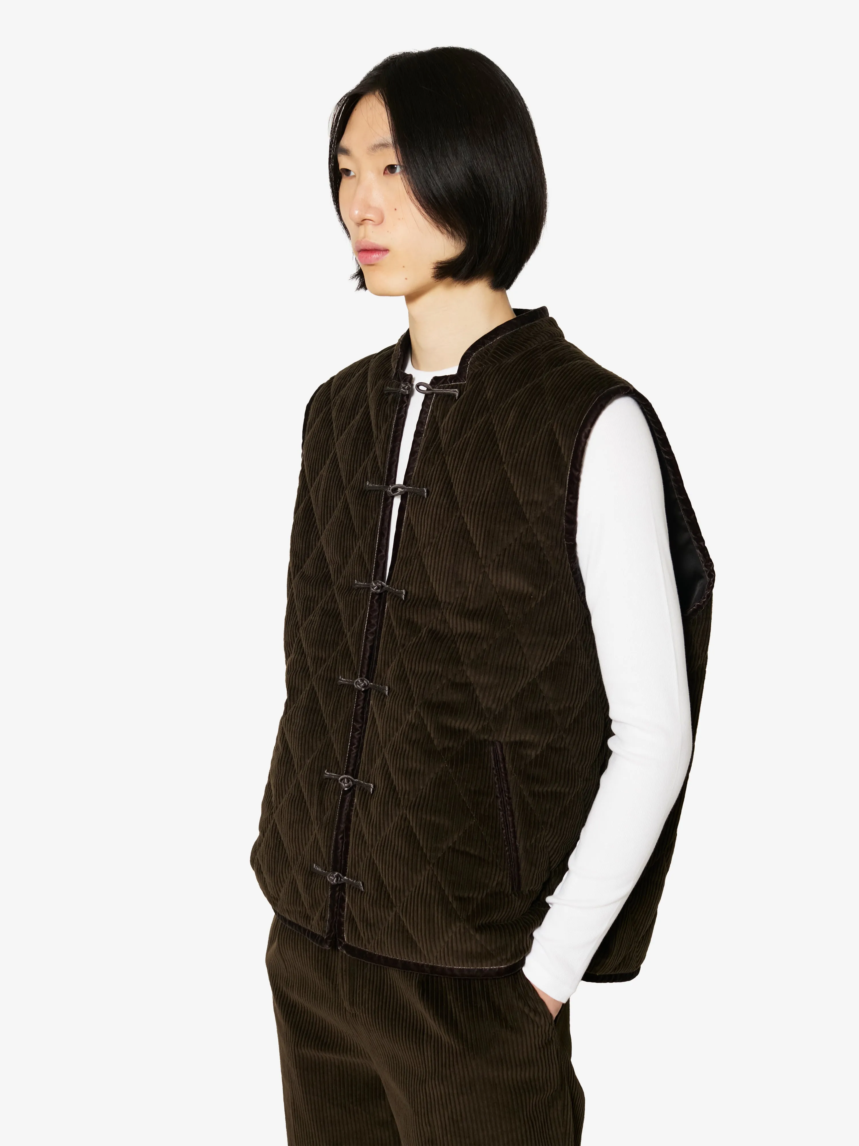 Charlie Vest in Cacao Corduroy sold by Yali Milano product image thumbnail 2