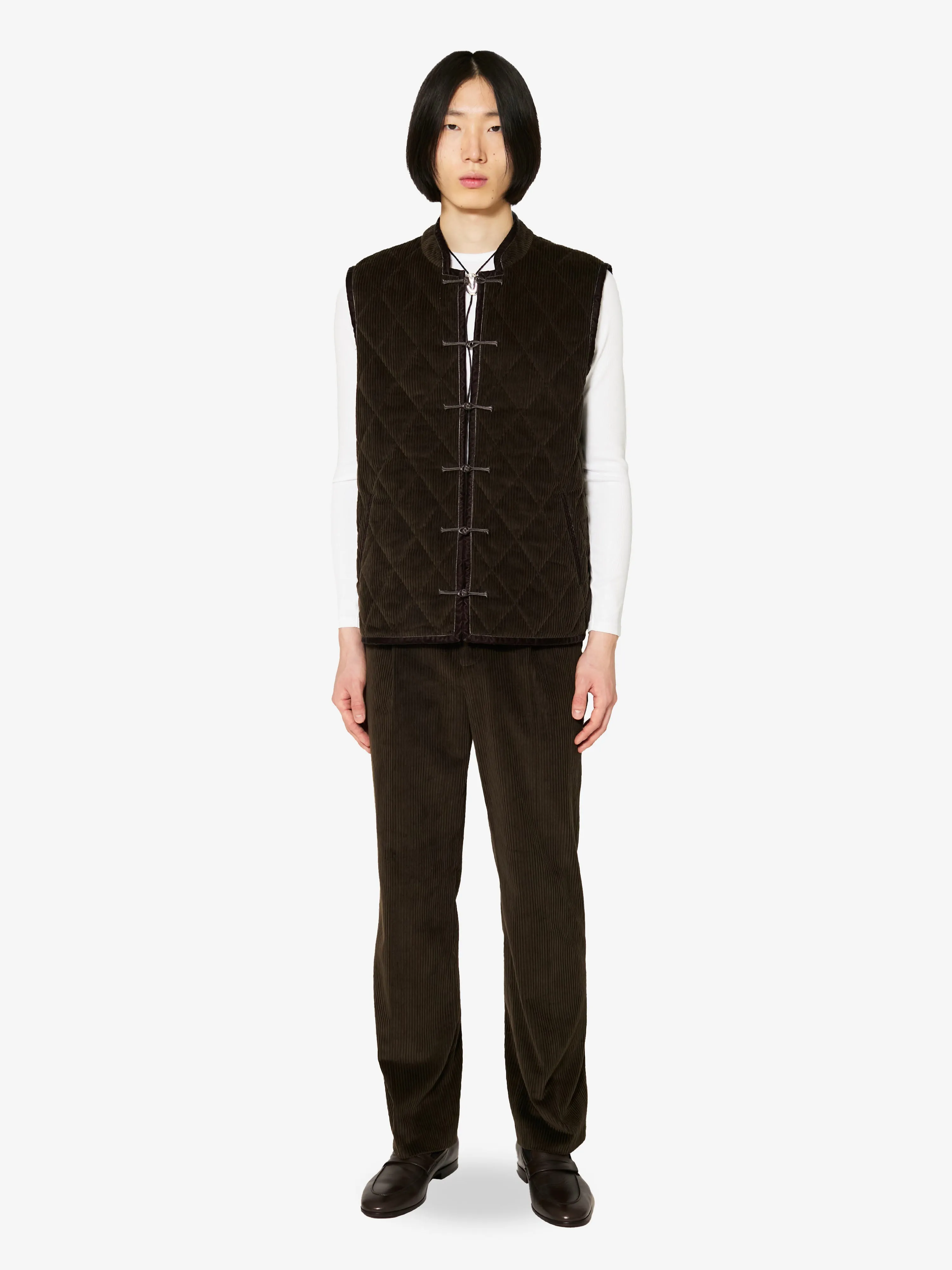 Charlie Vest in Cacao Corduroy sold by Yali Milano product image thumbnail 4