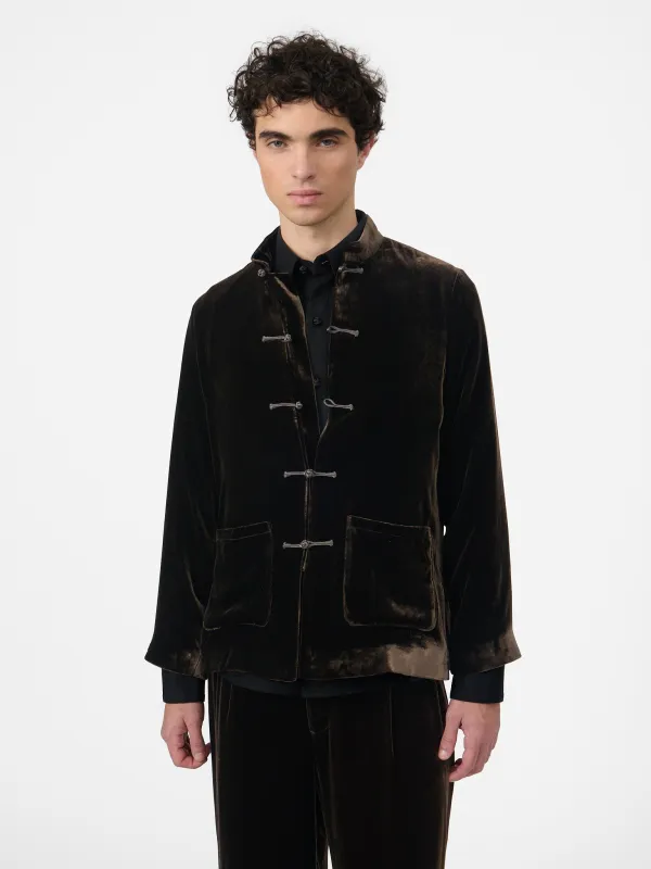 Maggio Blazer in Cacao Velvet made by Yali Milano