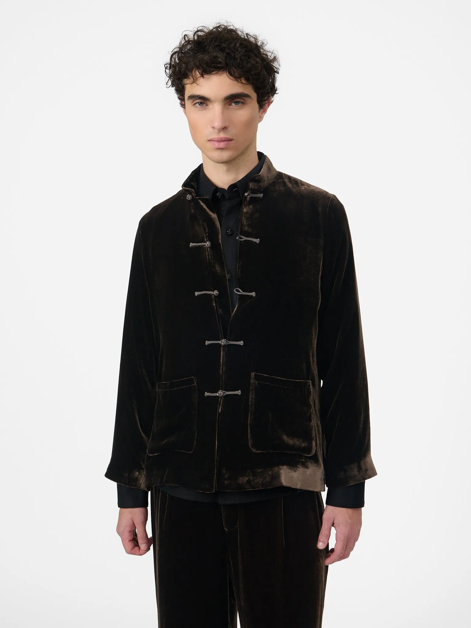 Maggio Blazer in Cacao Velvet sold by Yali Milano