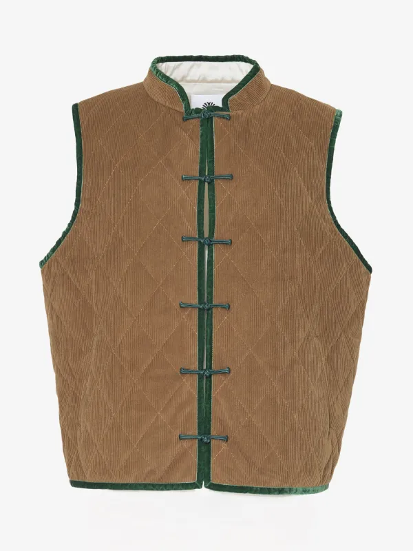 Charlie Vest in Hazelnut Corduroy made by Yali Milano