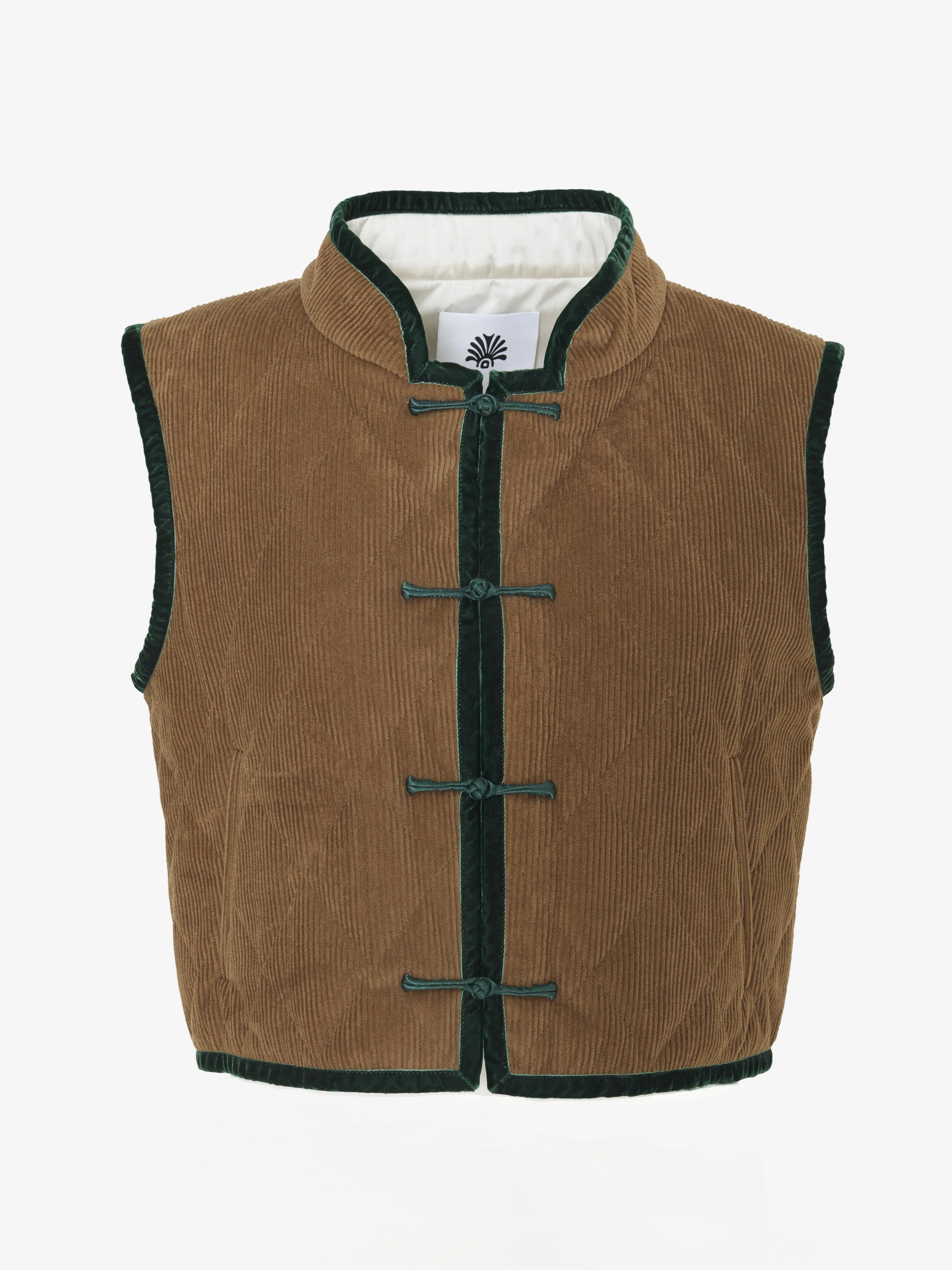 Mati Vest in Hazelnut Corduroy sold by Yali Milano