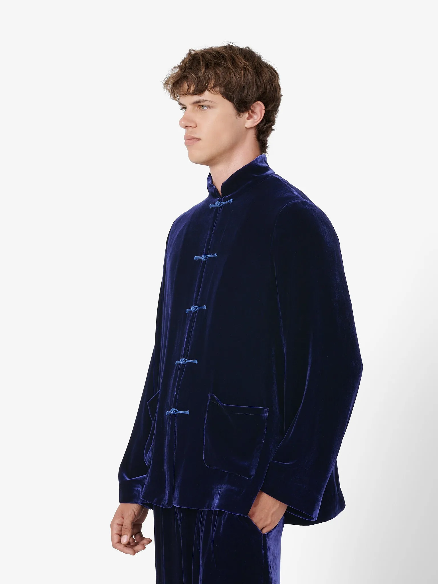 Maggio Blazer in Blue Velvet sold by Yali Milano product image thumbnail 2