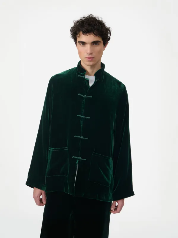 Maggio Blazer in Green Velvet made by Yali Milano