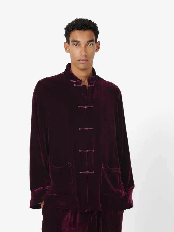 Maggio Blazer in Burgundy Velvet made by Yali Milano