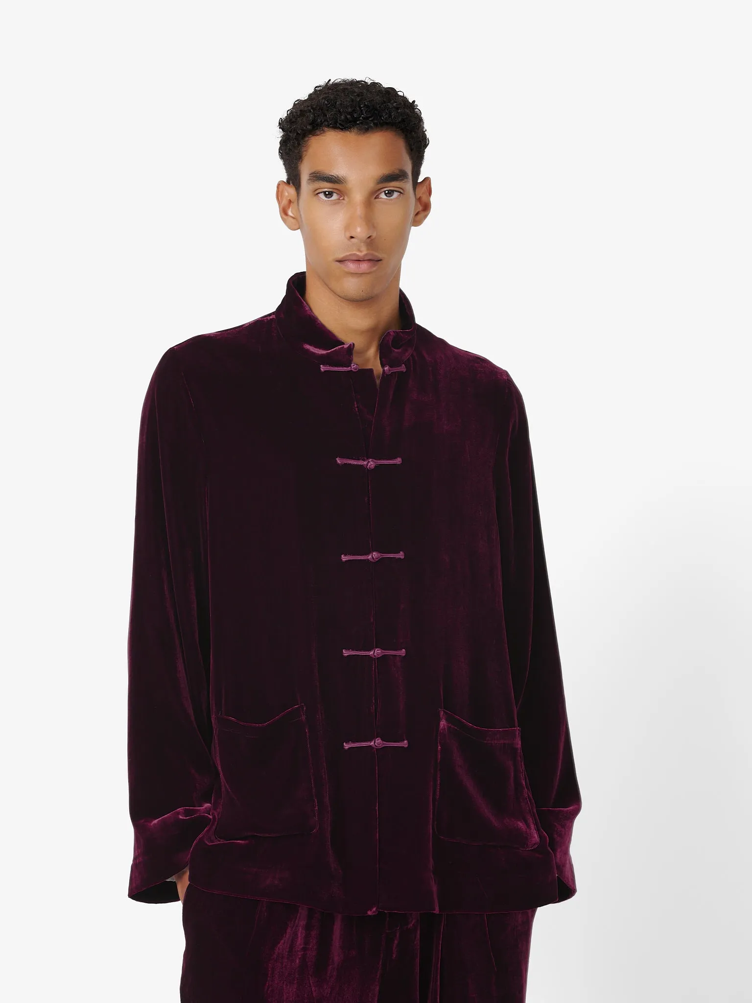 Maggio Blazer in Burgundy Velvet sold by Yali Milano