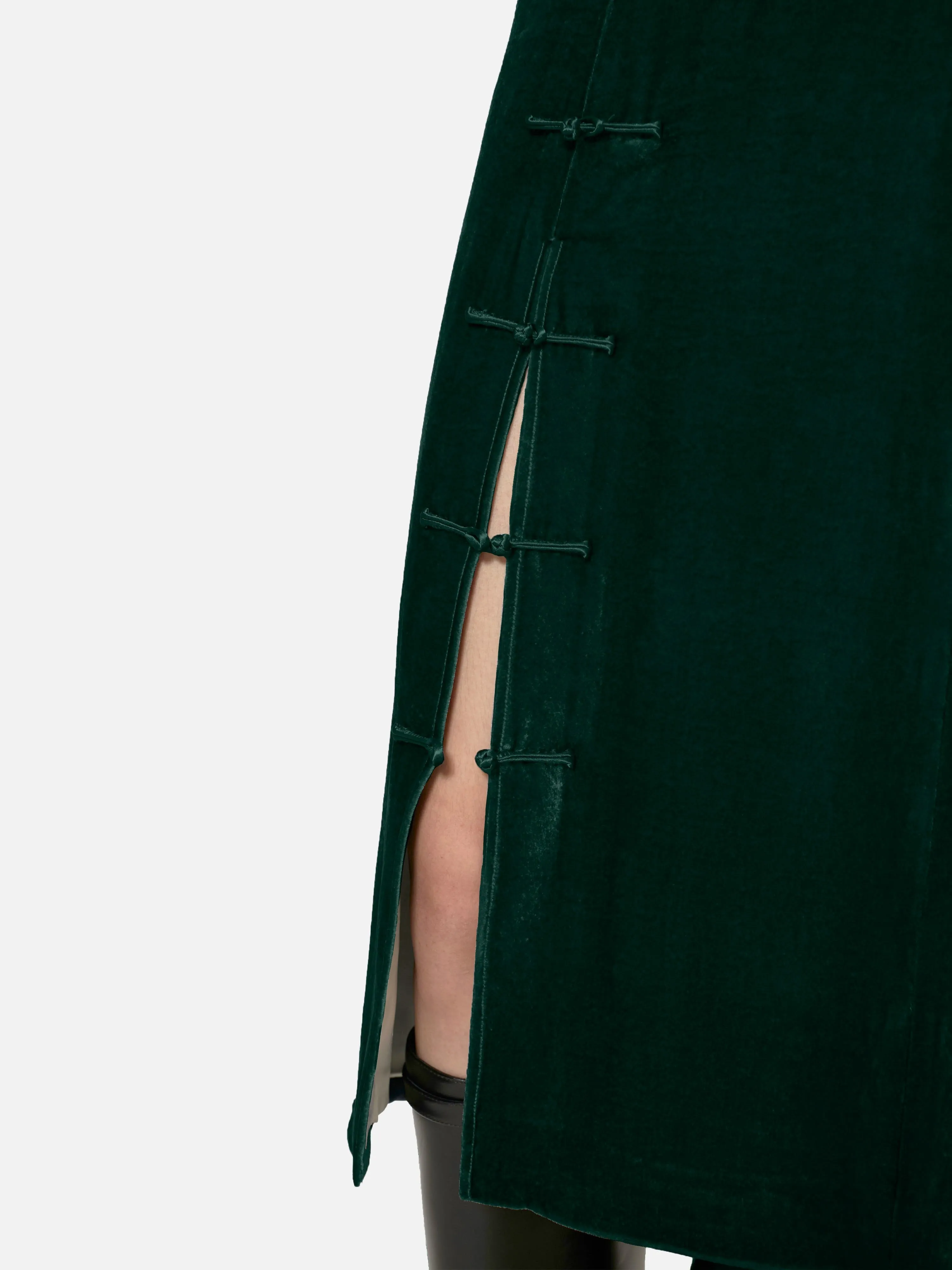 Lola Skirt in Green Velvet sold by Yali Milano product image thumbnail 3