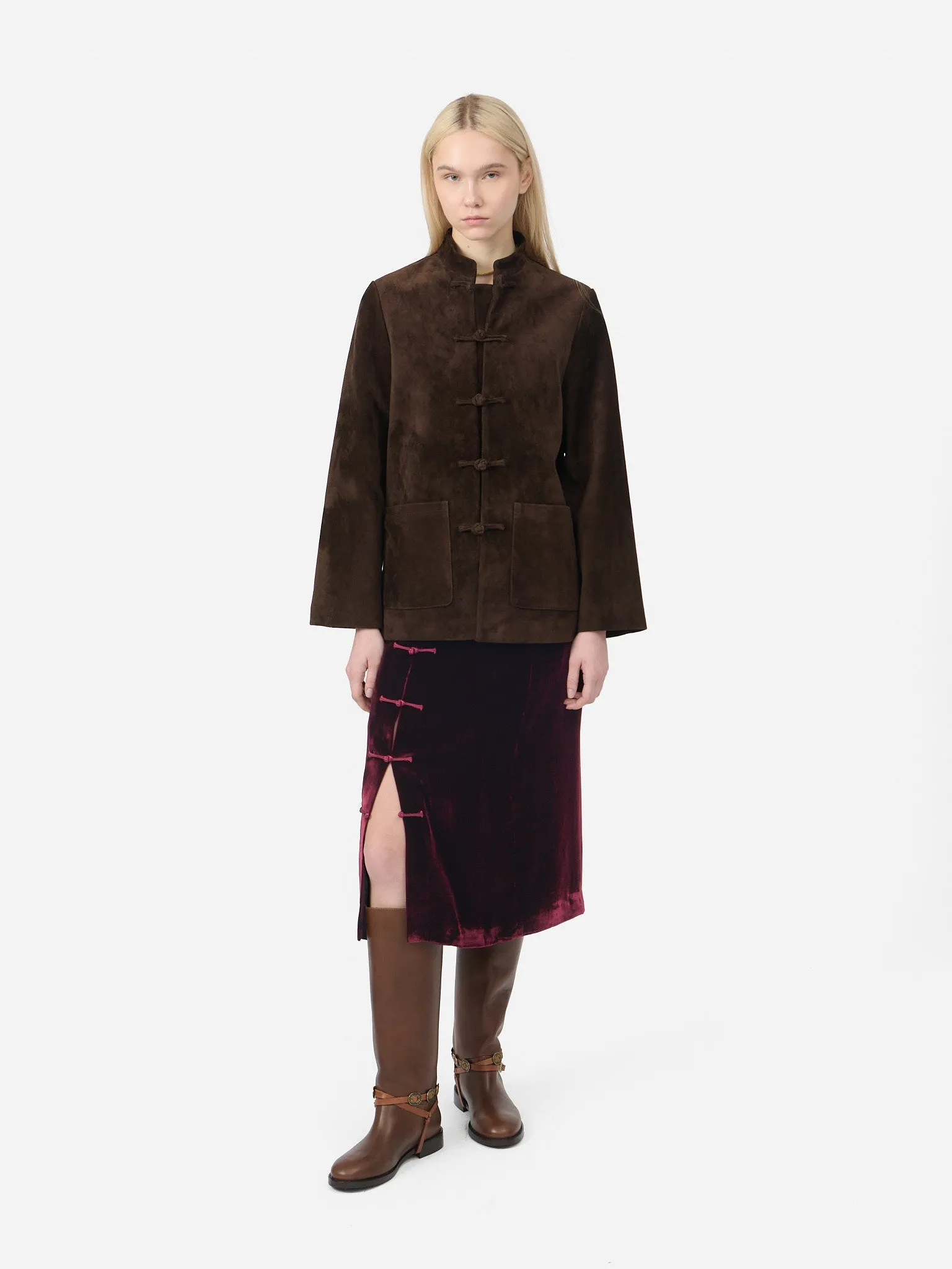 Maggio Blazer in Tobacco Suede sold by Yali Milano product image thumbnail 4