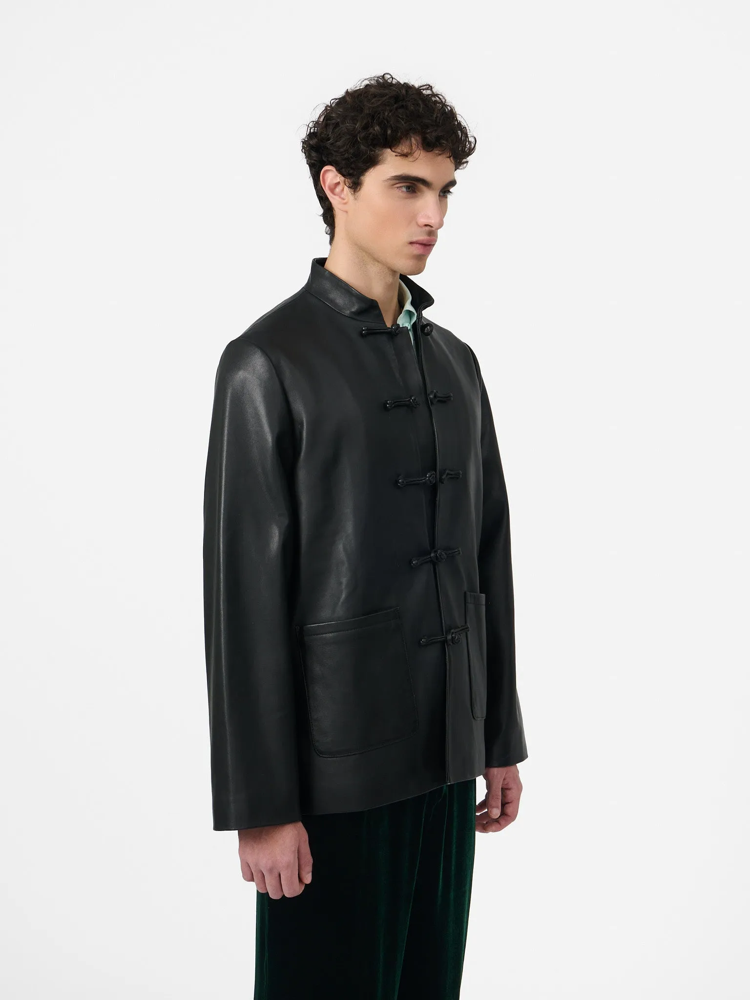 Maggio Blazer in Obsidian Genuine Leather sold by Yali Milano product image thumbnail 3