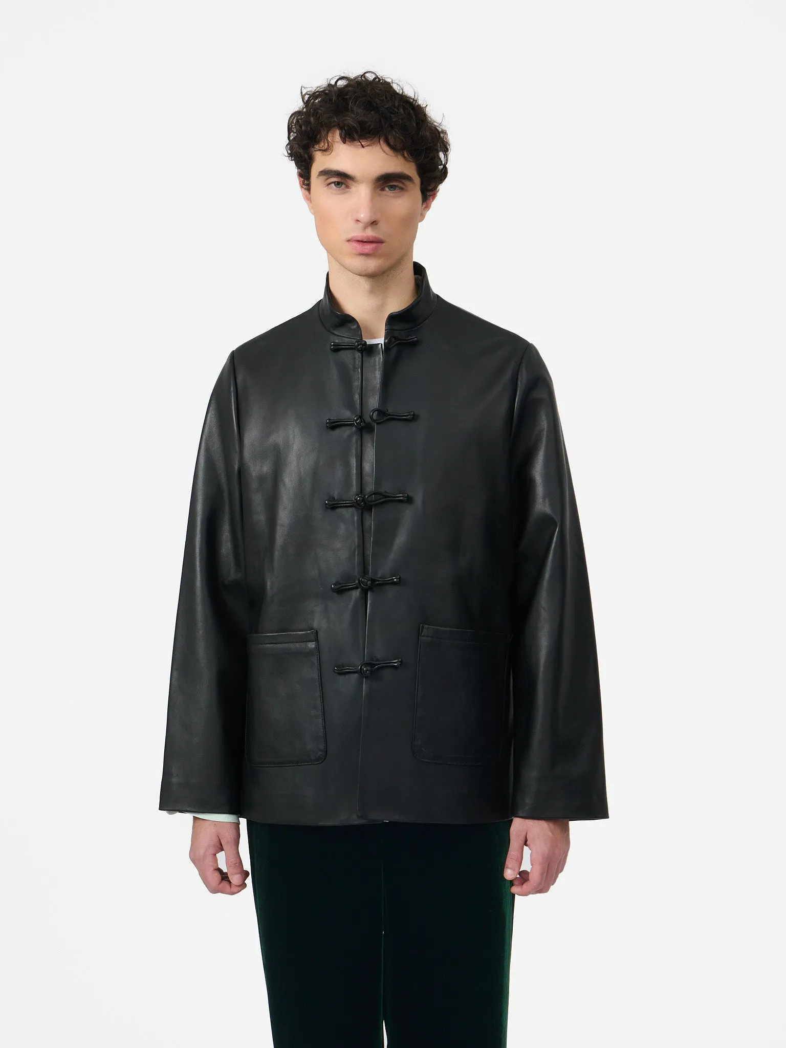 Maggio Blazer in Obsidian Genuine Leather sold by Yali Milano