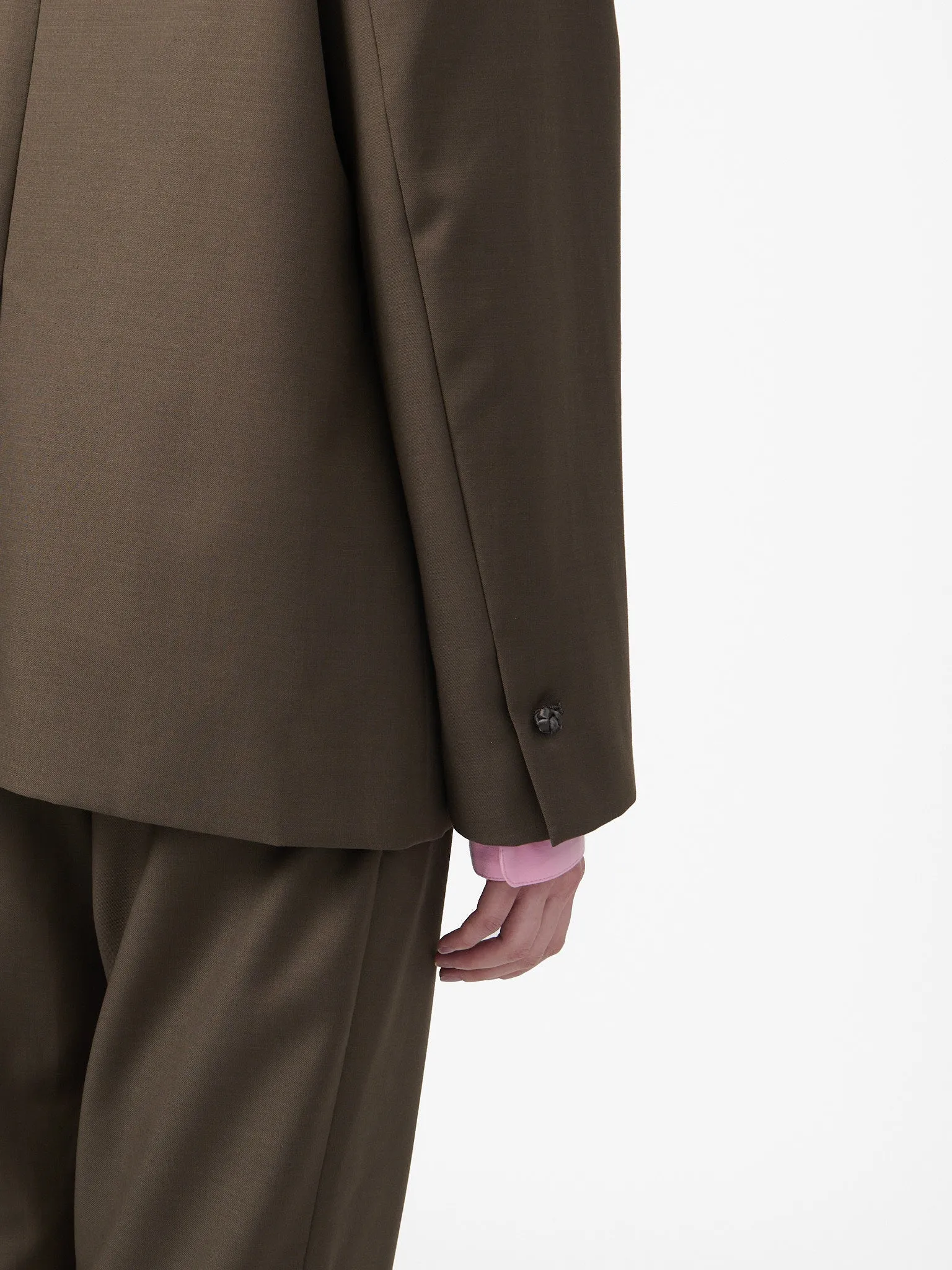 Smoking Blazer in Cedar Brown Wool Twill sold by Yali Milano product image thumbnail 4