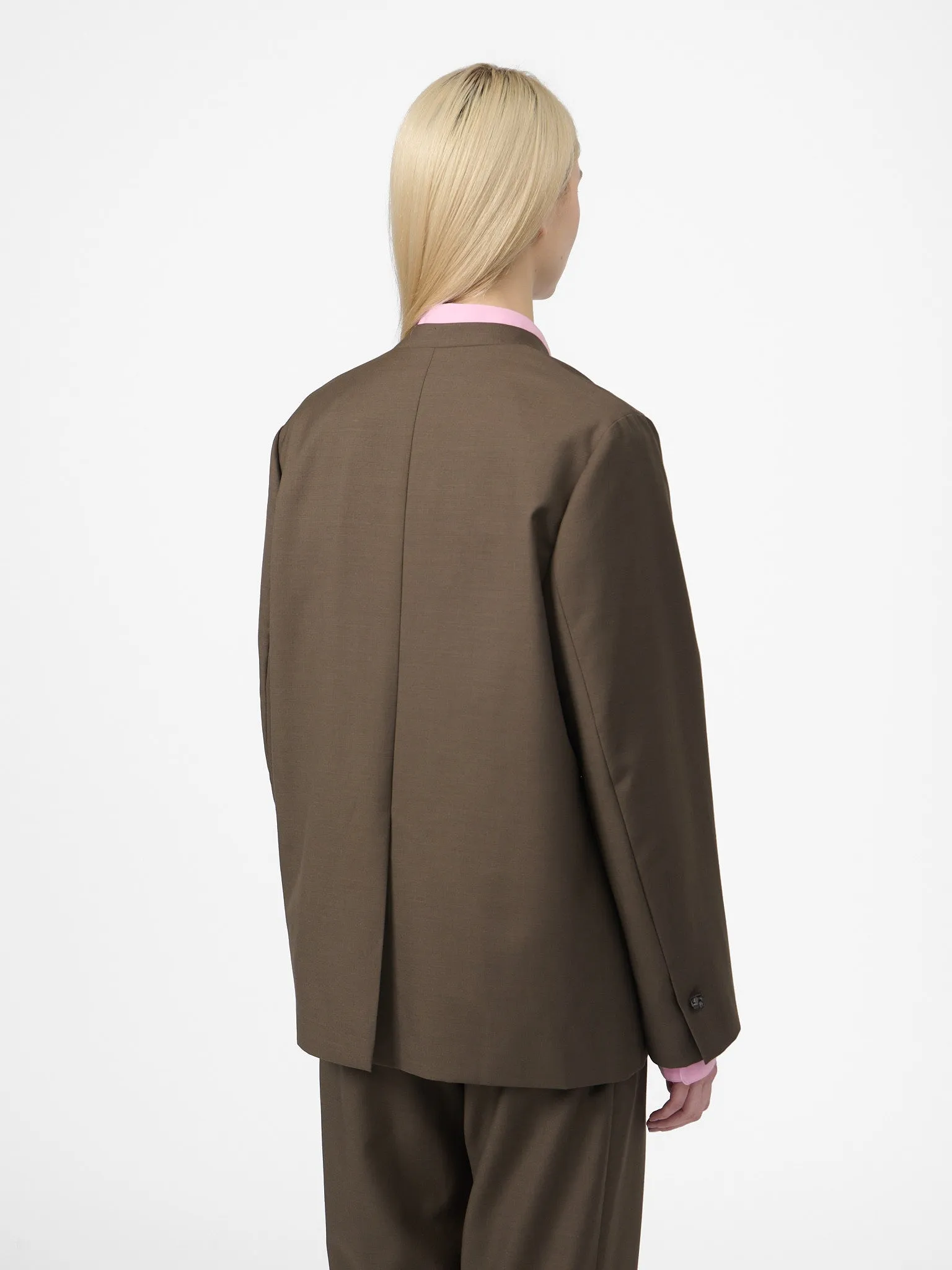 Smoking Blazer in Cedar Brown Wool Twill sold by Yali Milano product image thumbnail 3