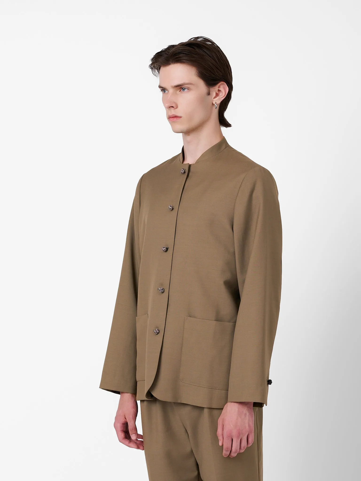 Smoking Blazer in Camel Beige Wool Twill sold by Yali Milano product image thumbnail 3