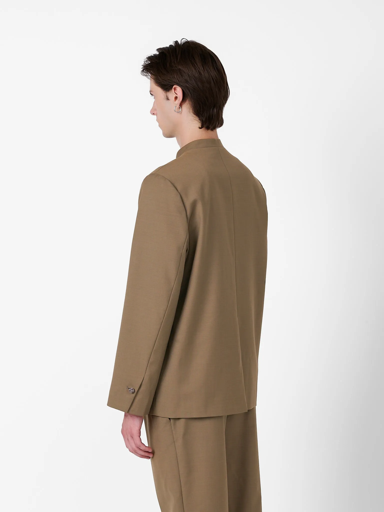 Smoking Blazer in Camel Beige Wool Twill sold by Yali Milano product image thumbnail 4