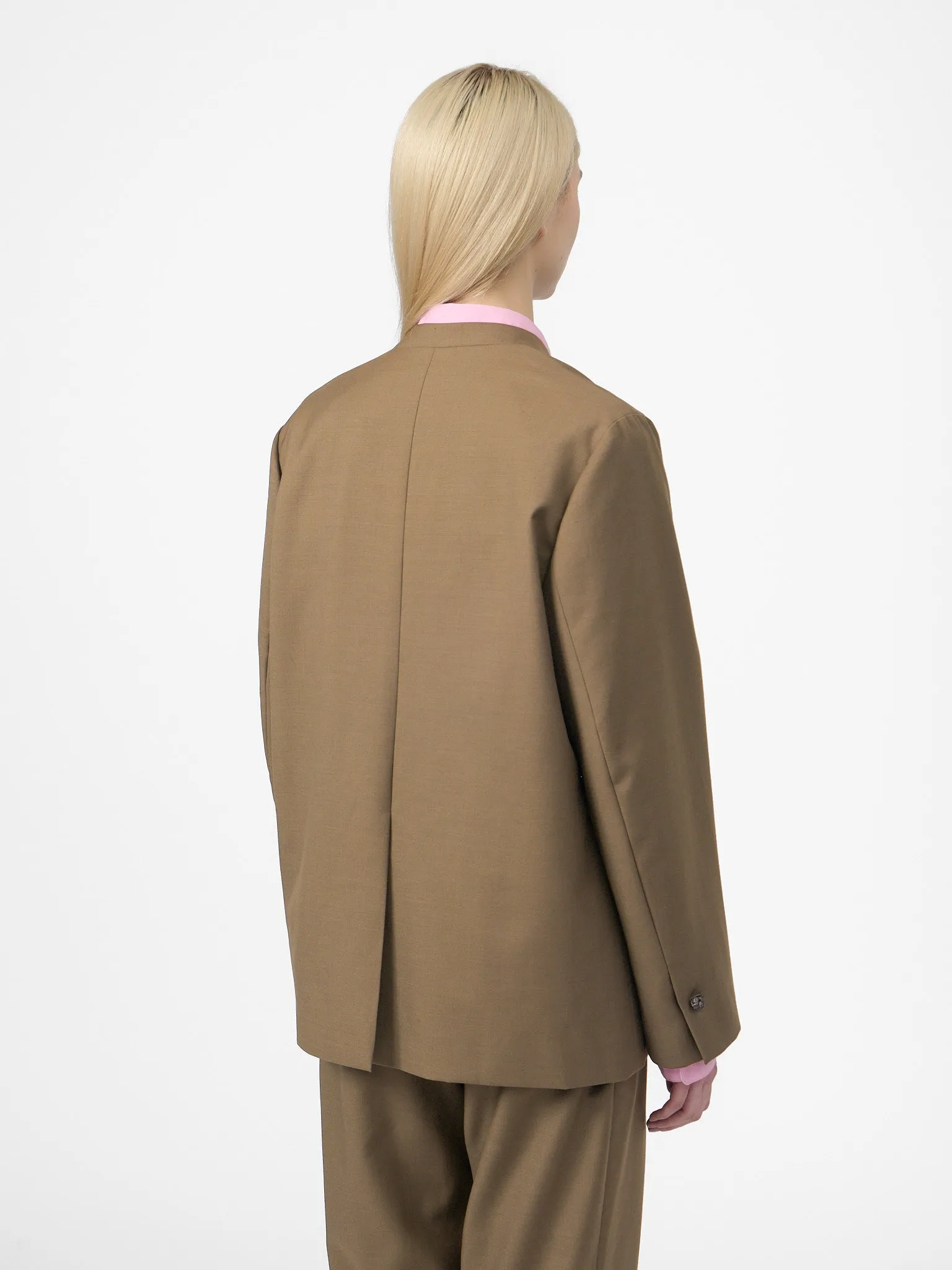 Smoking Blazer in Camel Beige Wool Twill sold by Yali Milano product image thumbnail 2