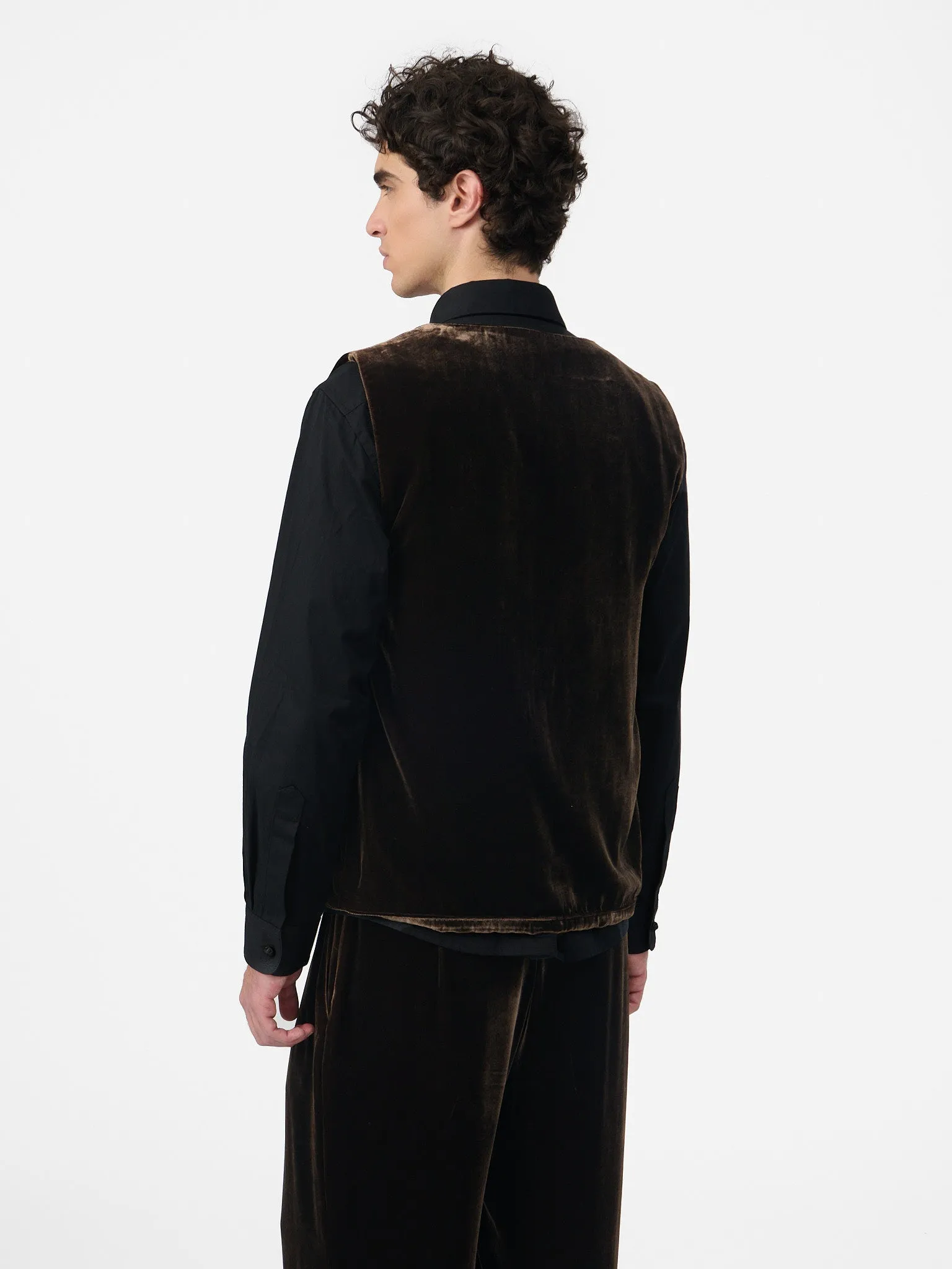 Fumoar Short Vest in Cacao Velvet sold by Yali Milano product image thumbnail 4