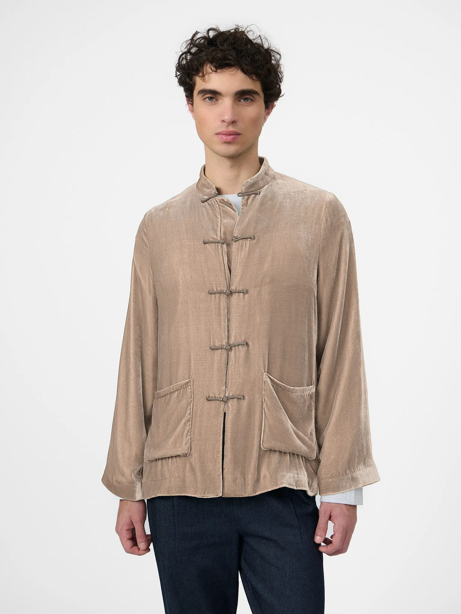Maggio Blazer in Beige Velvet sold by Yali Milano