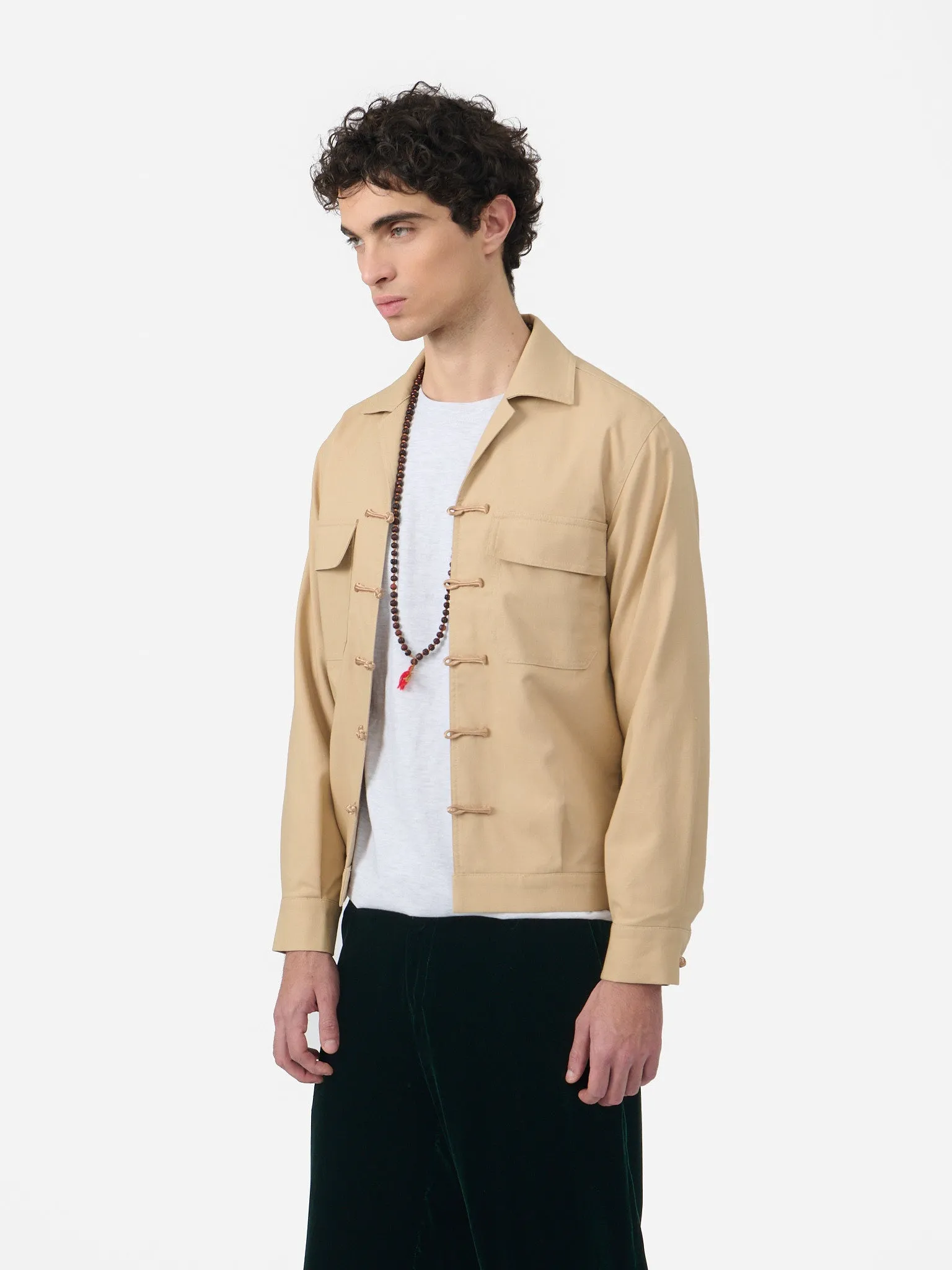 Weekend Jacket in Champagne Cotton Linen sold by Yali Milano product image thumbnail 3