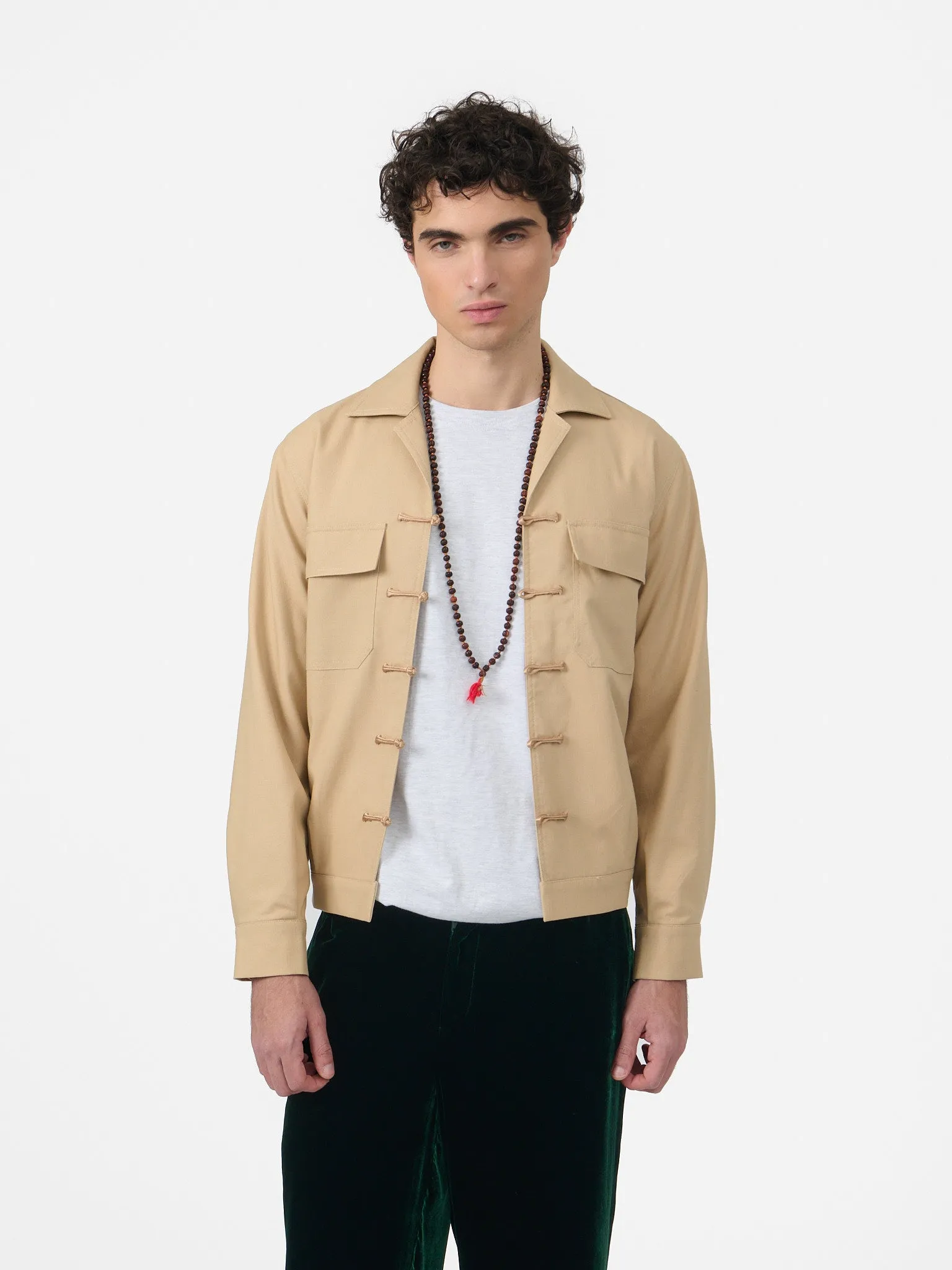 Weekend Jacket in Champagne Cotton Linen sold by Yali Milano product image thumbnail 2