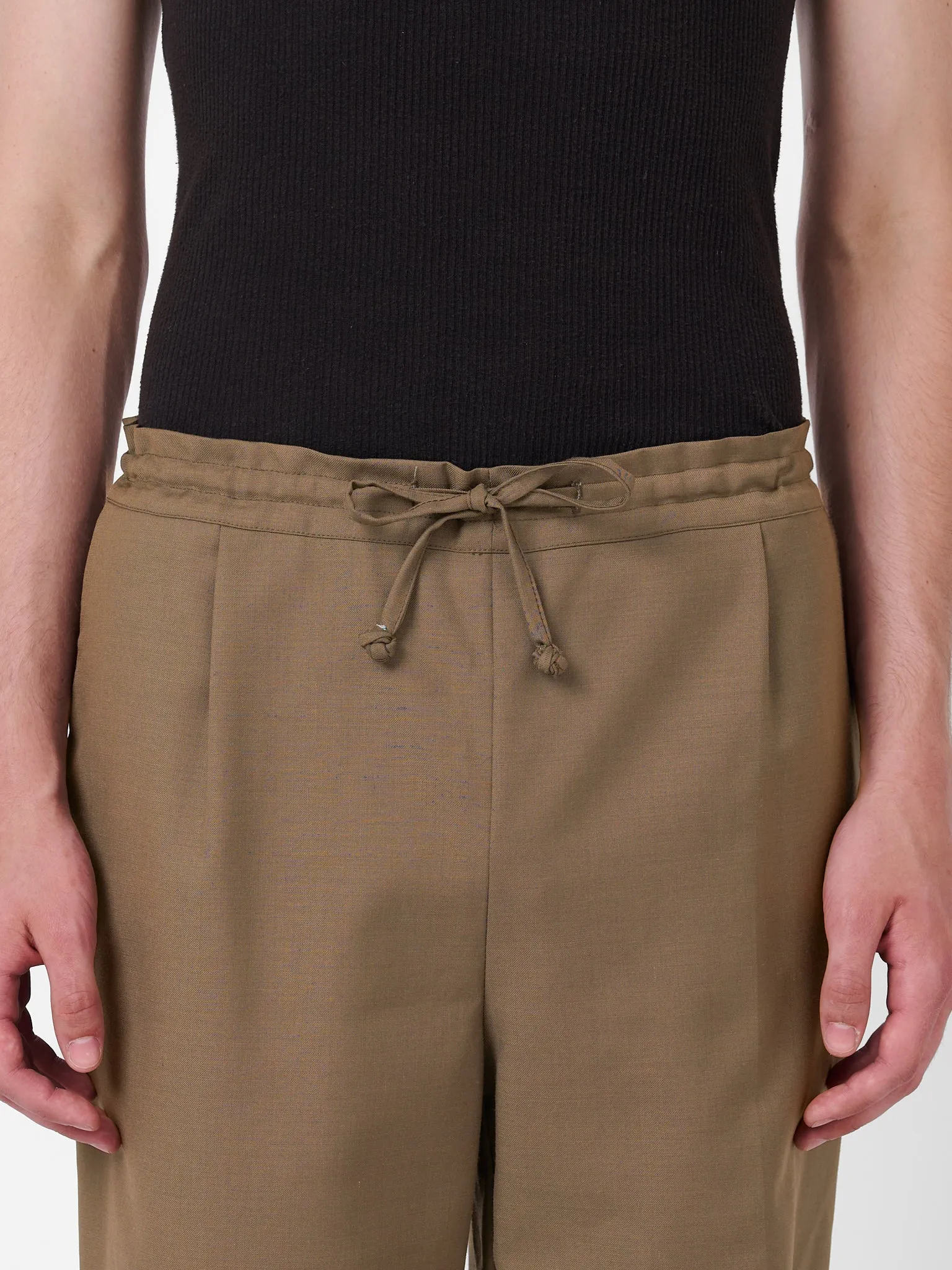 Coulisse Pants in Camel Beige Wool Twill sold by Yali Milano product image thumbnail 3