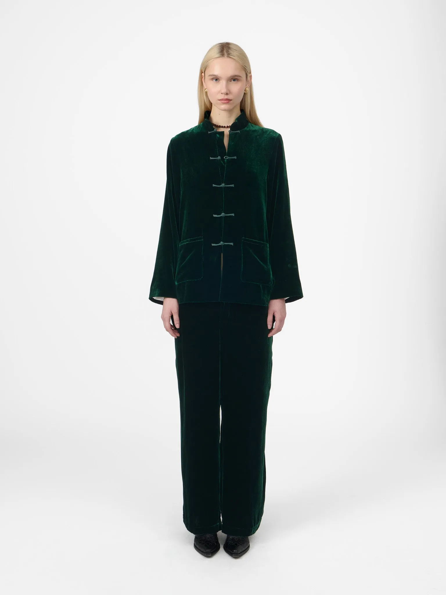 Maggio Blazer in Green Velvet sold by Yali Milano product image thumbnail 4