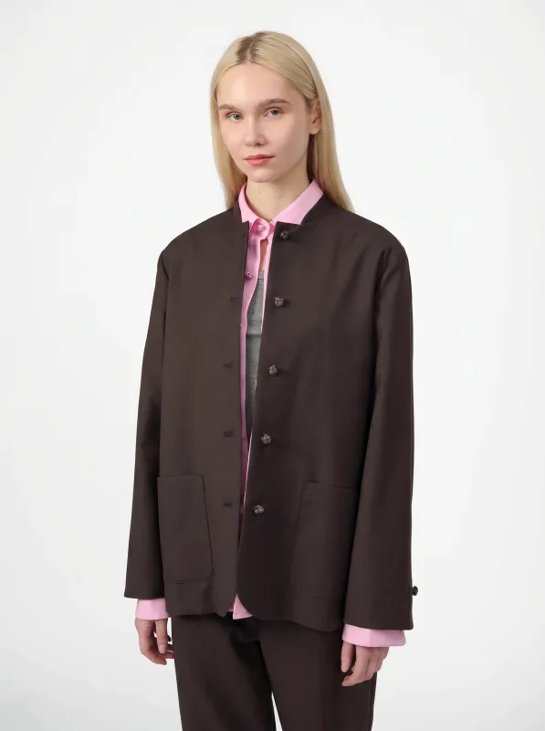 Smoking Blazer in Petrol Wool Twill made by Yali Milano