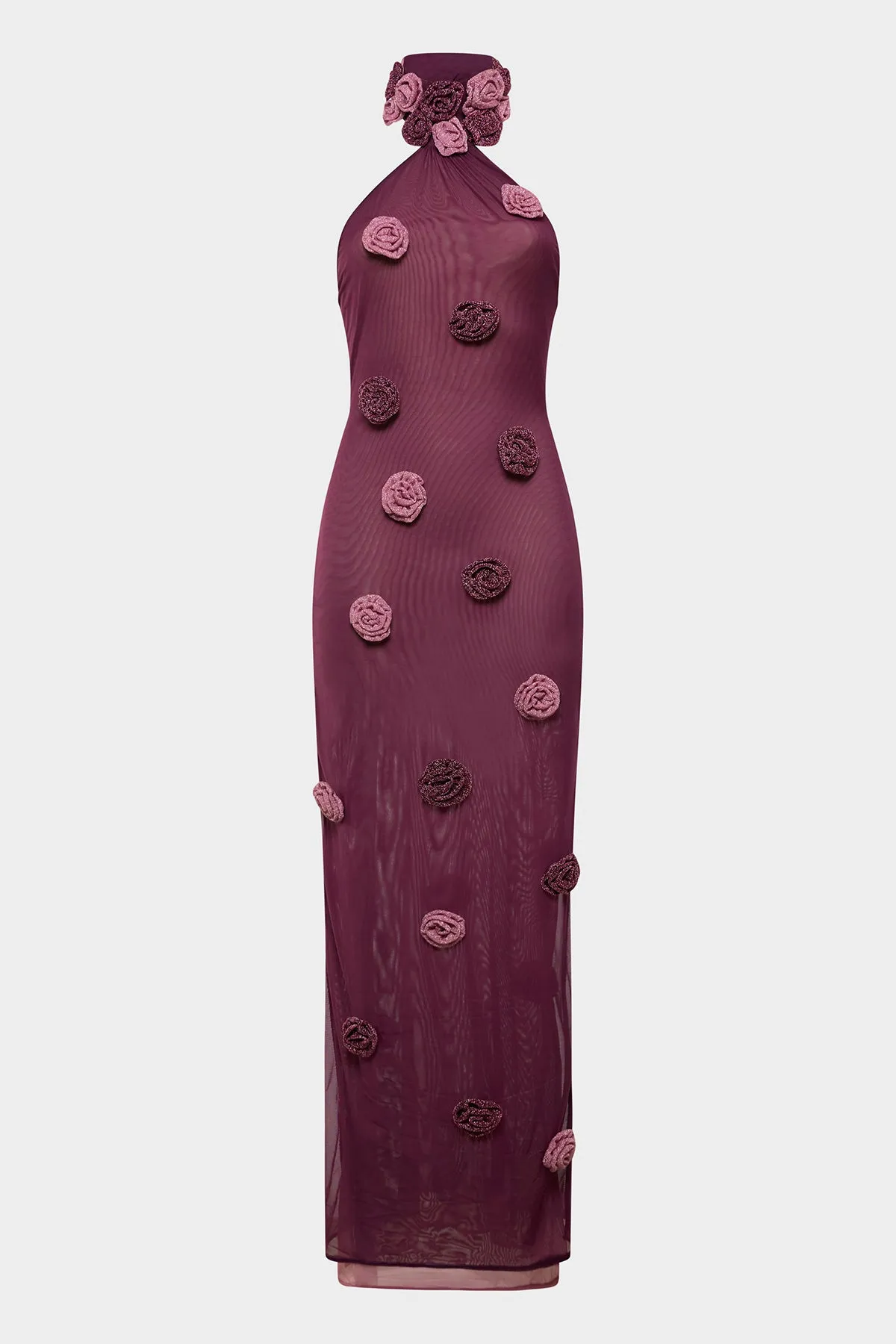 Double Mesh Rose Asymmetric Dress sold by Oséree