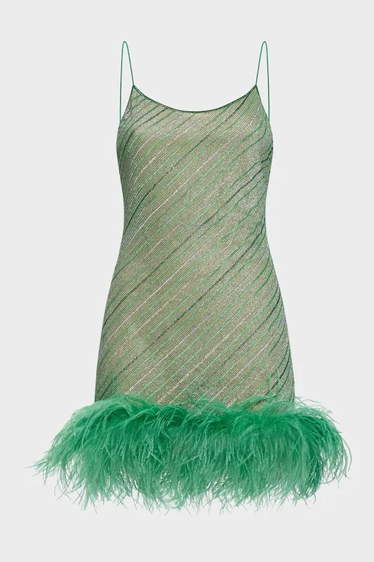 Shiny Stripes Plumage Dress made by Oséree