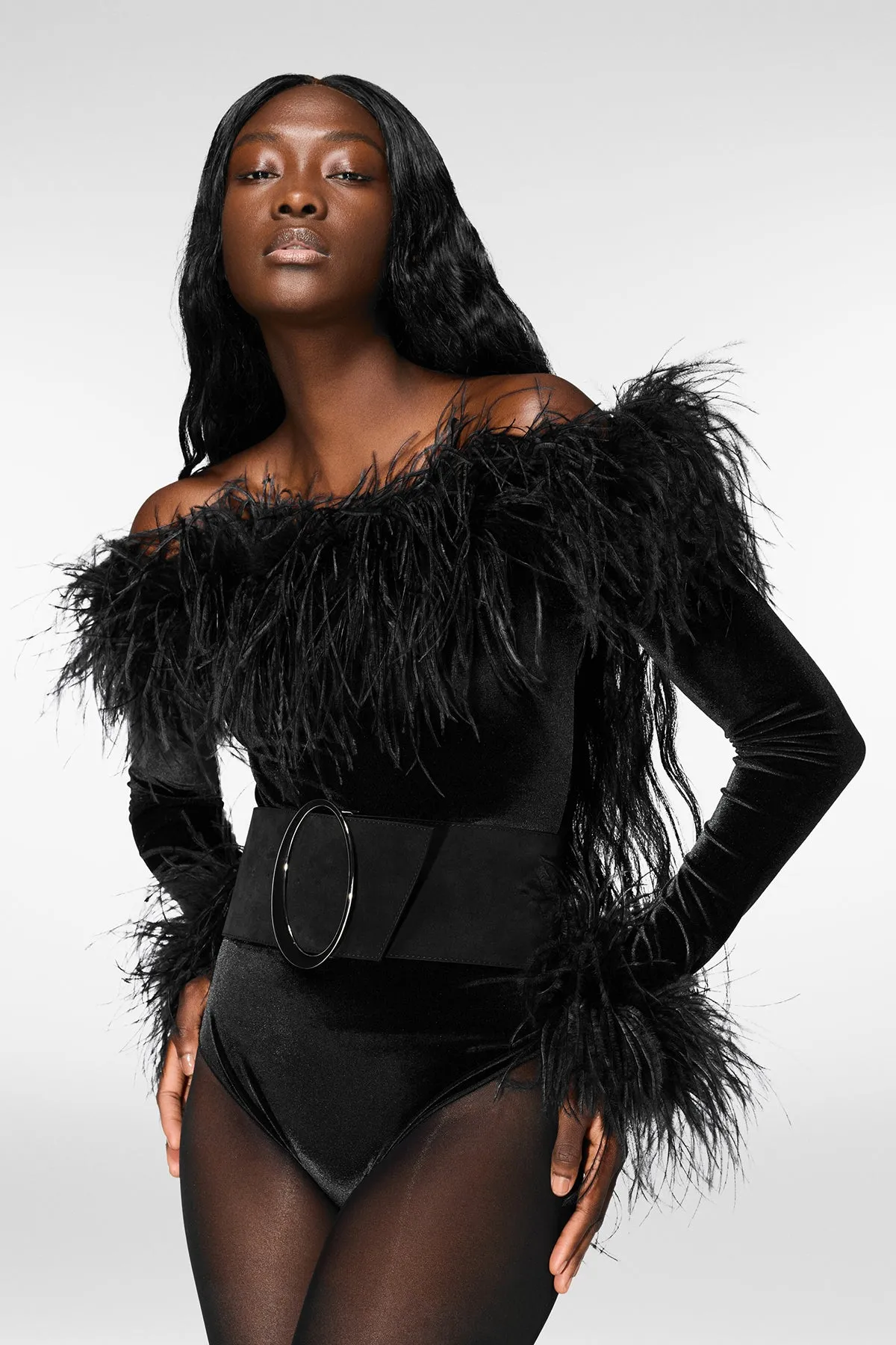 Velvet Plumage Bodysuit sold by Oséree product image thumbnail 5