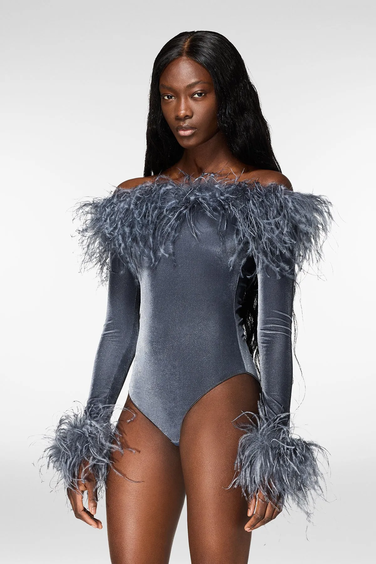 Velvet Plumage Bodysuit sold by Oséree product image thumbnail 4