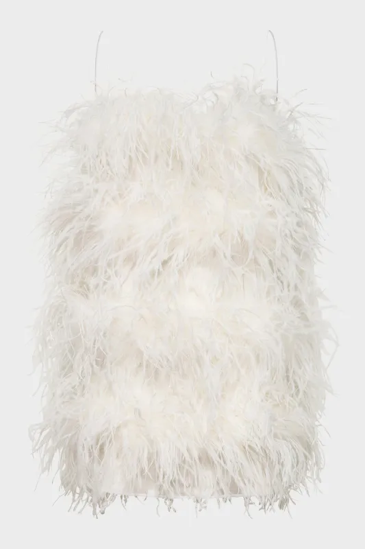 Bridal Fluffy Plumage Mini Dress made by Oséree