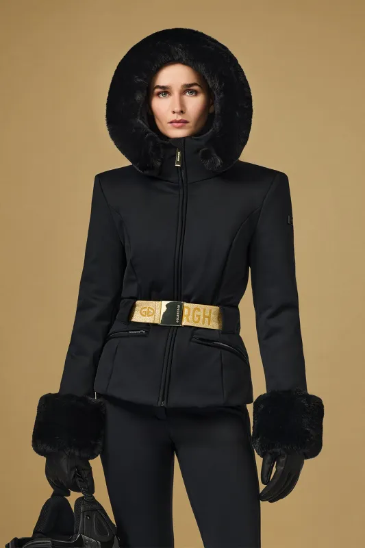 PREZIOSO SKI JACKET FAUX BORDER made by Goldbergh
