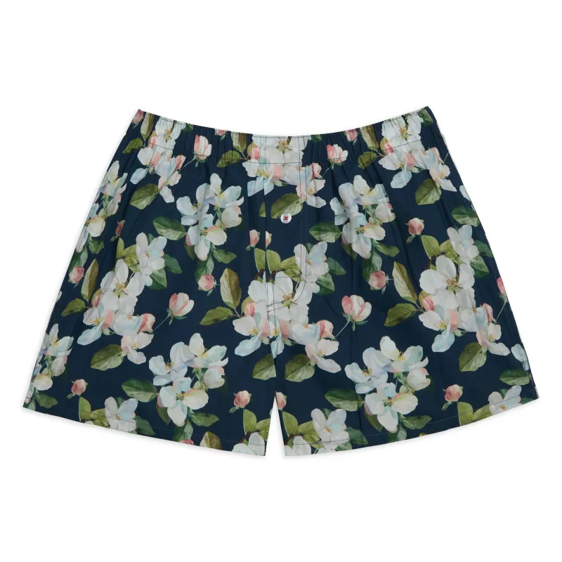 Winter Blossom Print Boxer Shorts made by Druthers