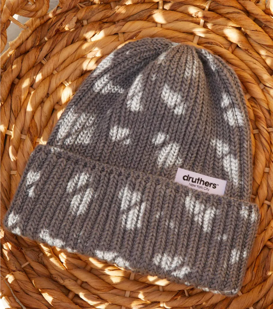 Merino Wool Big Knit Cardigan Beanie - Stone Heather sold by Druthers product image thumbnail 3
