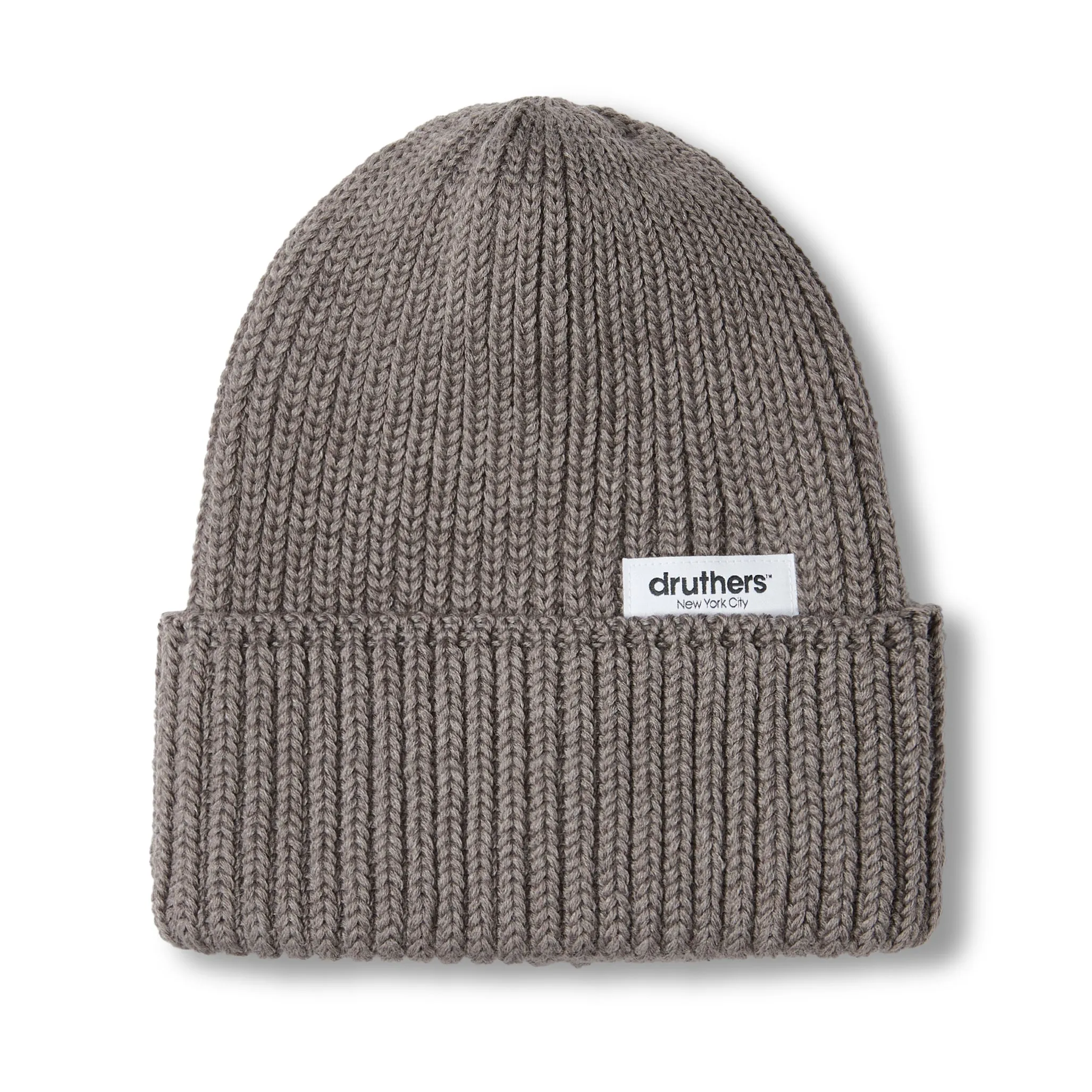 Merino Wool Big Knit Cardigan Beanie - Stone Heather sold by Druthers