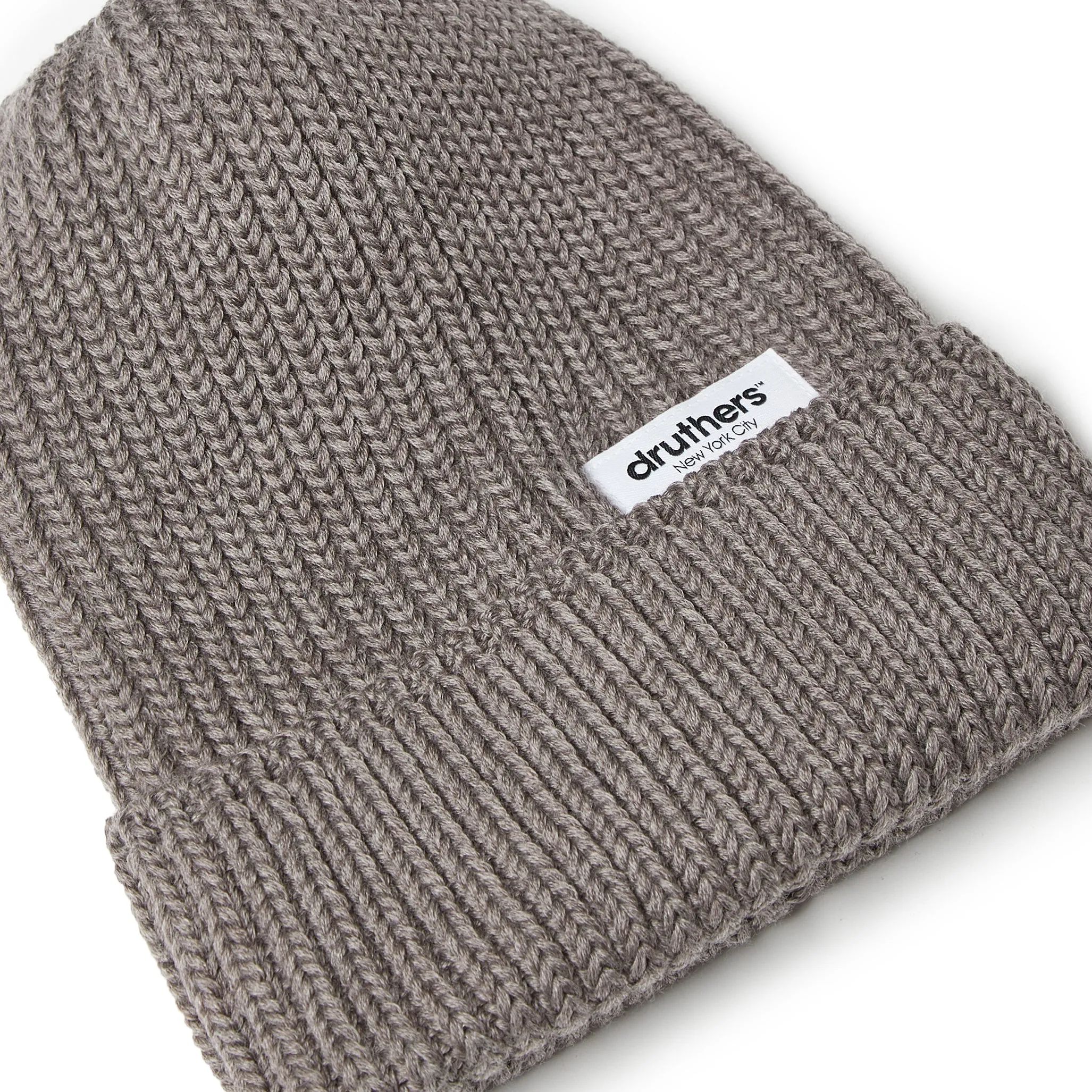 Merino Wool Big Knit Cardigan Beanie - Stone Heather sold by Druthers product image thumbnail 2