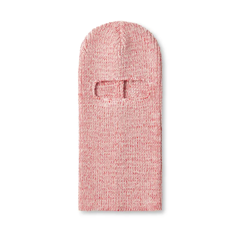 Merino Wool Big Knit Balaclava - Red Melange made by Druthers