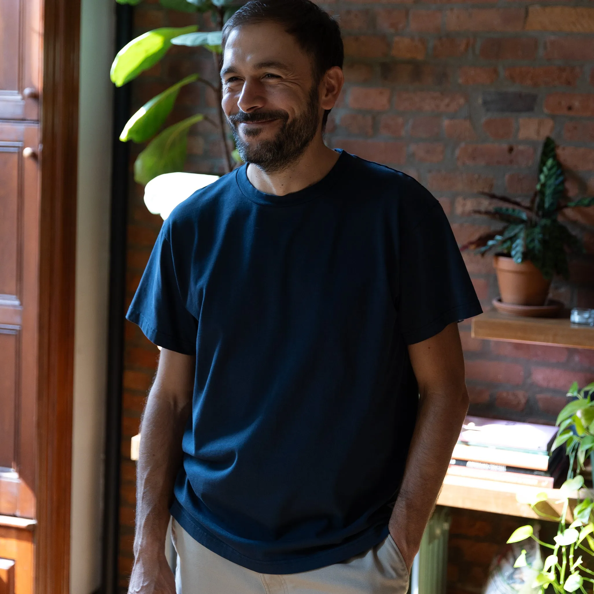 Heavyweight Organic Cotton T-Shirt - Dress Blue sold by Druthers product image thumbnail 2