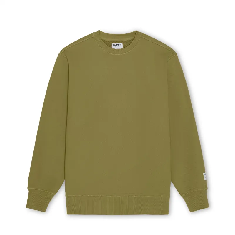 Organic Cotton 685 GSM French Terry Crewneck Sweatshirt - Calliste Green made by Druthers