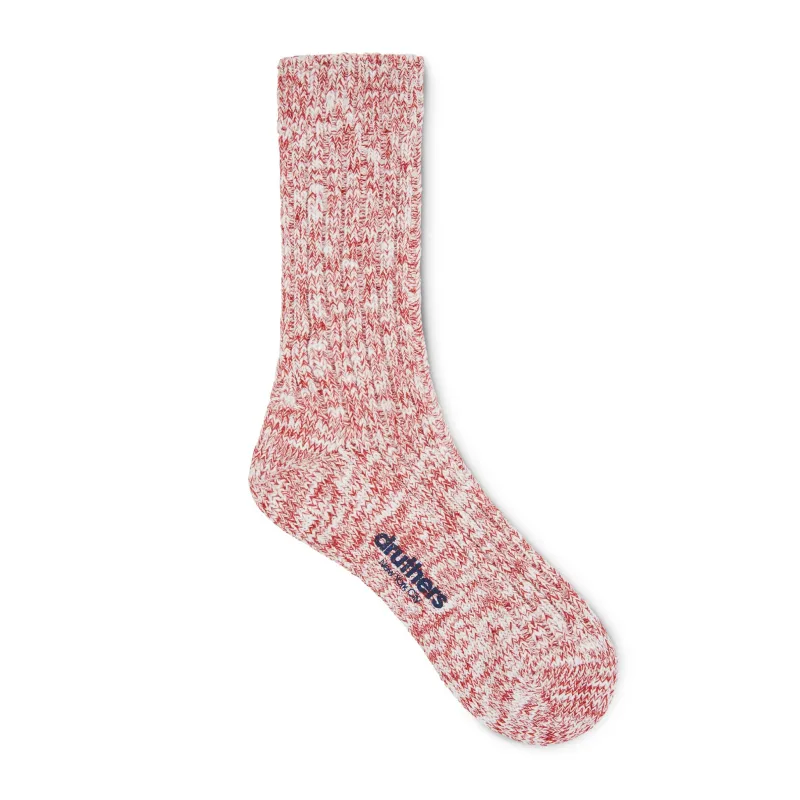Organic Cotton OG Rib Slub Crew Sock made by Druthers
