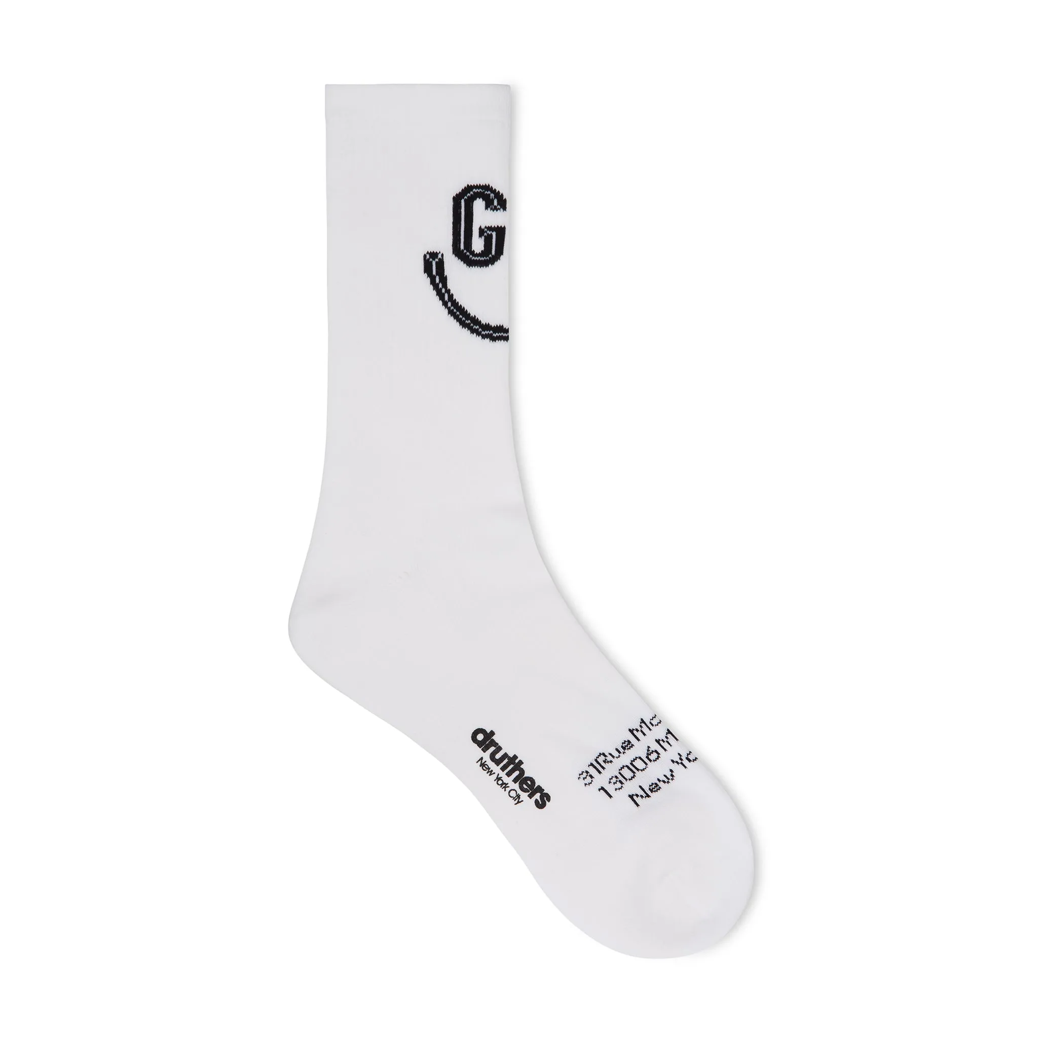 Goudron Marseille Organic Smile Sock - White sold by Druthers