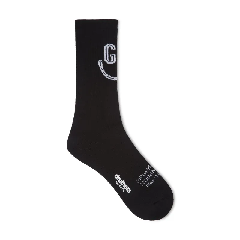 Goudron Marseille Organic Smile Sock - Black made by Druthers