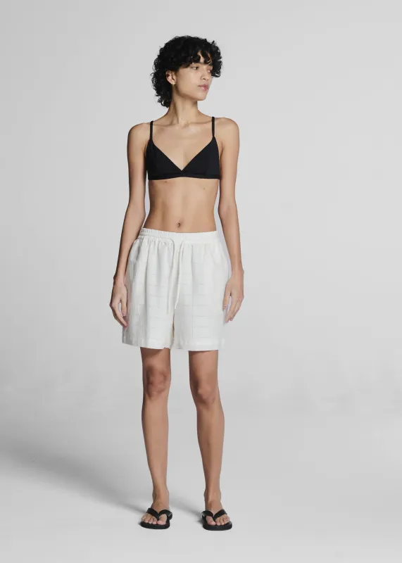 Boston Short Off White Linen Cotton made by ASCENO