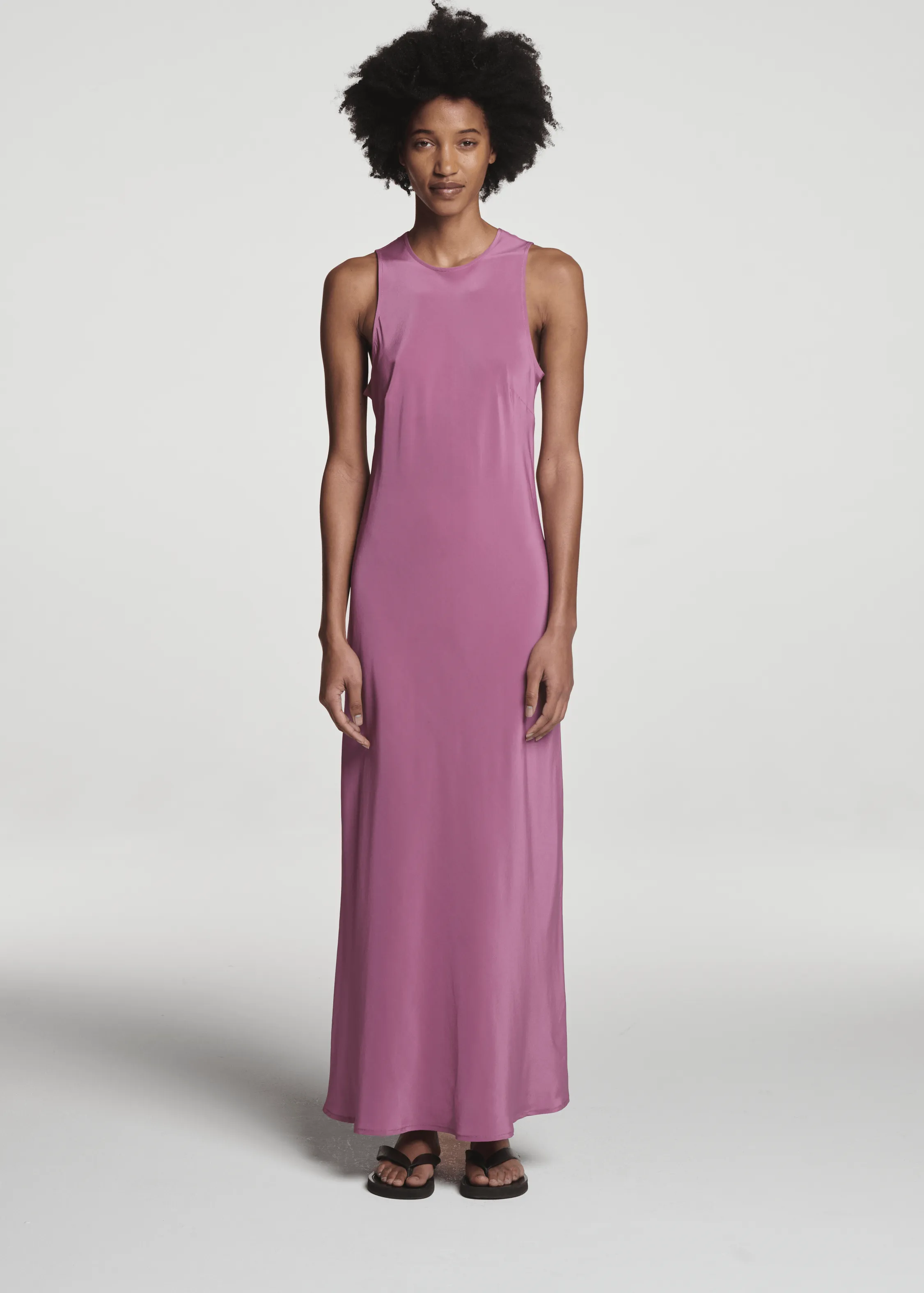 Valencia Dress Rose Pink Silk Crepe sold by ASCENO