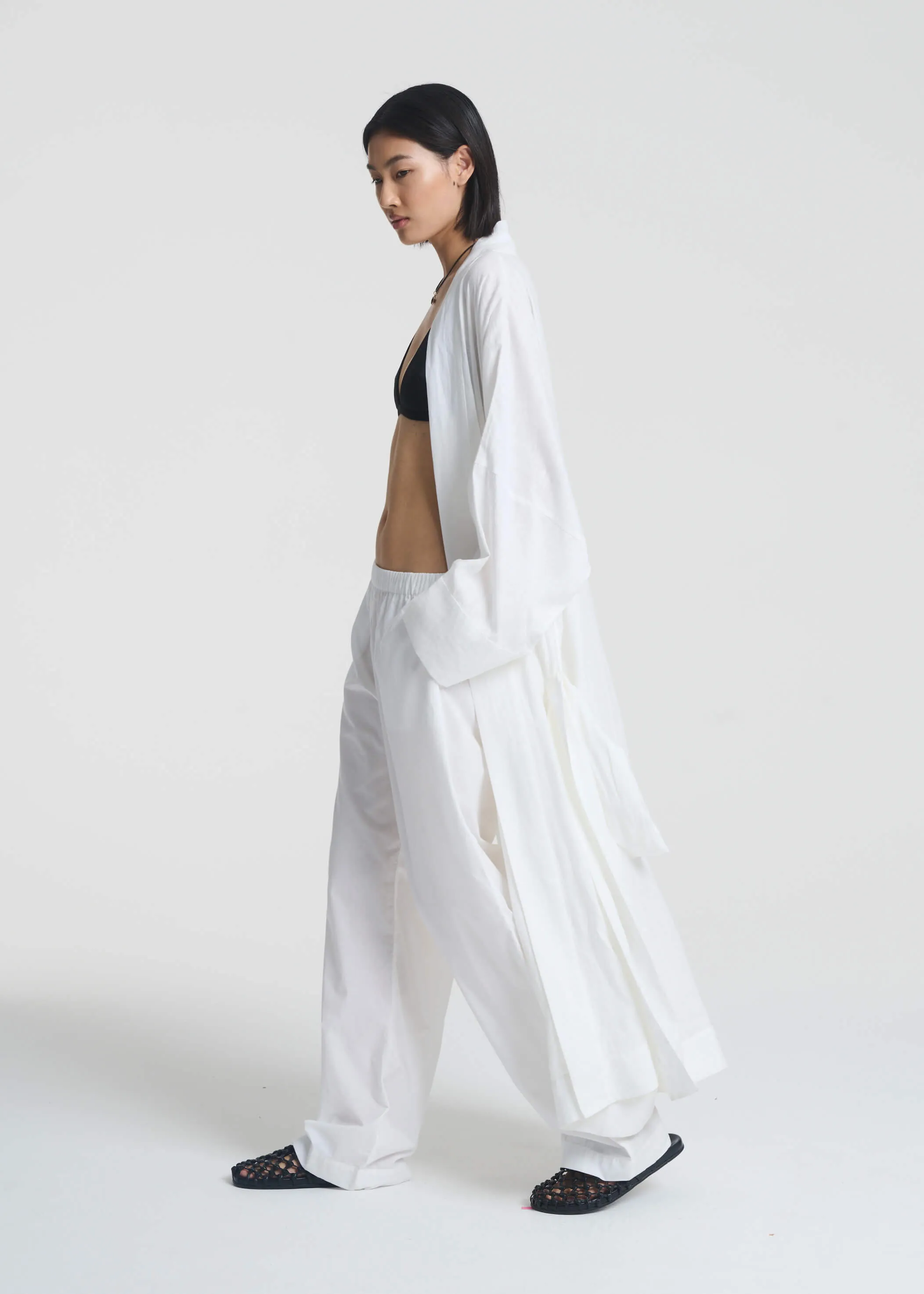 Athens Robe White Organic Linen sold by ASCENO product image thumbnail 3