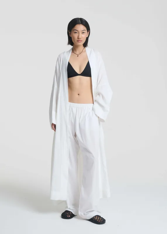Athens Robe White Organic Linen made by ASCENO