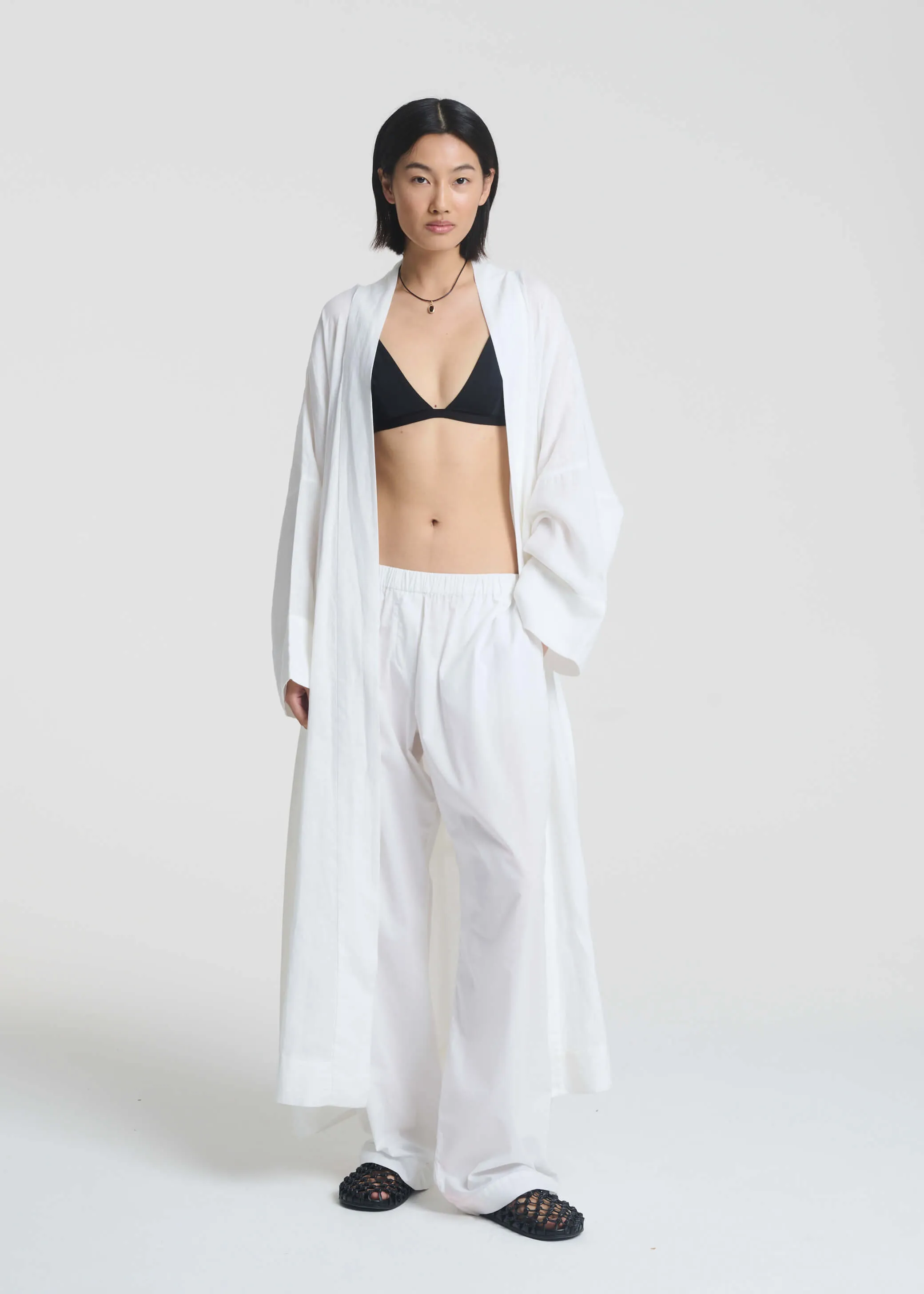 Athens Robe White Organic Linen sold by ASCENO