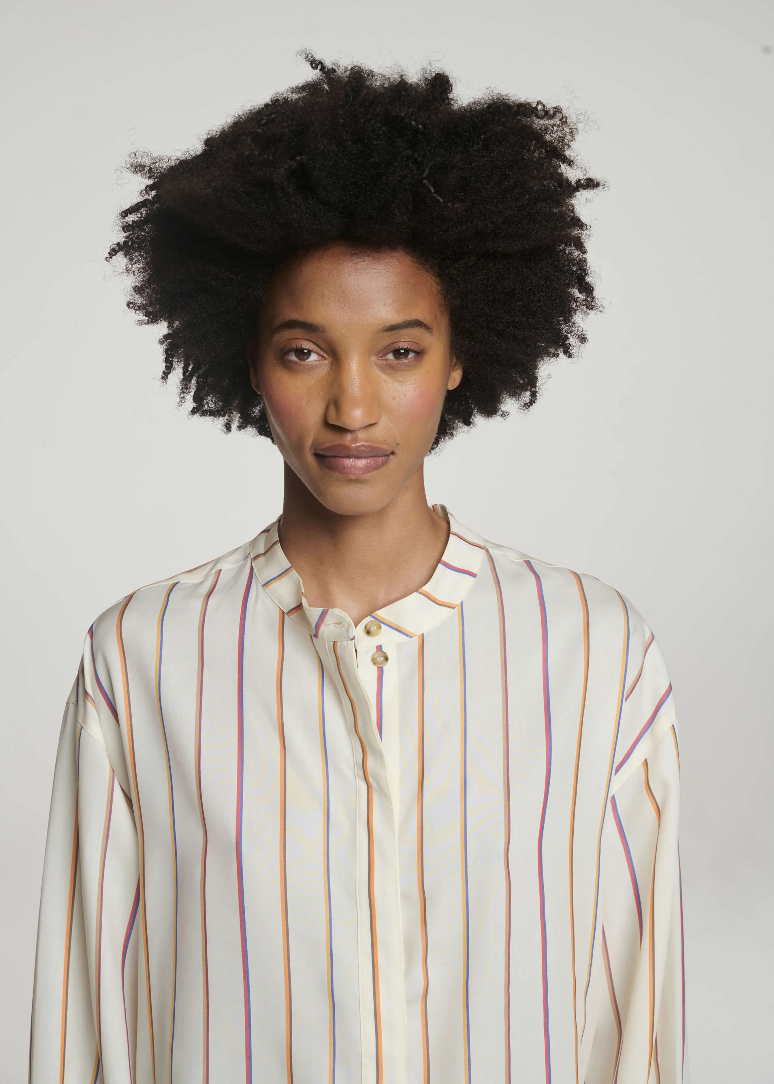 Ferrara Shirt Colour Stripe Ecru Tencel sold by ASCENO product image thumbnail 3